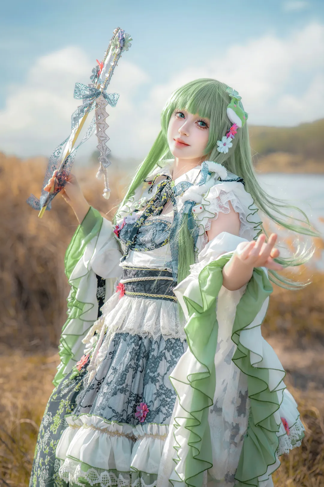 东方project, 户外cosplay, 角色扮演摄影, 奇迹现人神cos, 芦苇人像 - 第1张