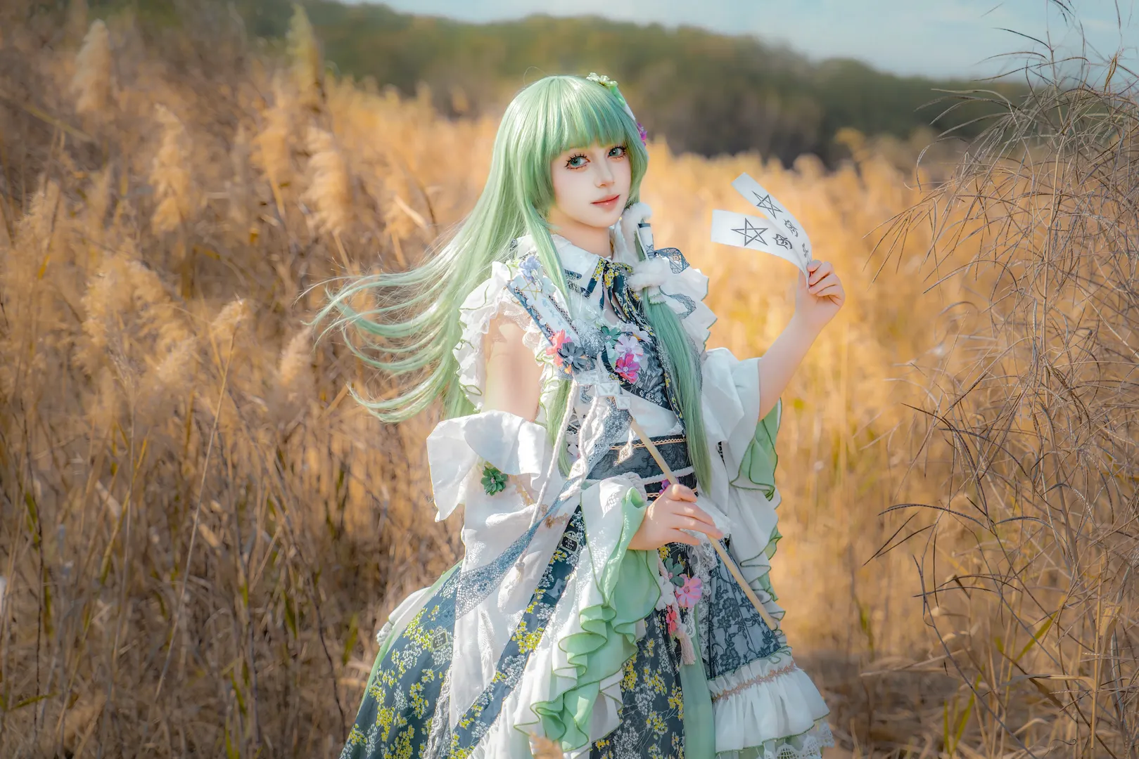 东方project, 户外cosplay, 角色扮演摄影, 奇迹现人神cos, 芦苇人像 - 第2张