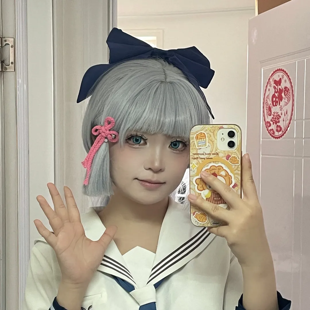 原神, 神裡綾華cos, jk制服, 二次元穿搭, 喜茶聯名