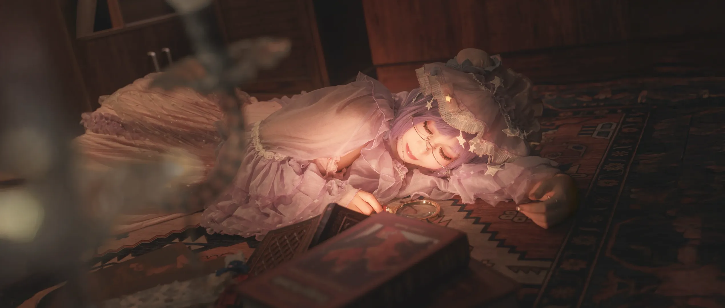 雰囲気のある写真, 東方Project, レトロな書斎, パチュリー・ノーレッジ コスプレ, クラシック・ロリータ - 3枚目