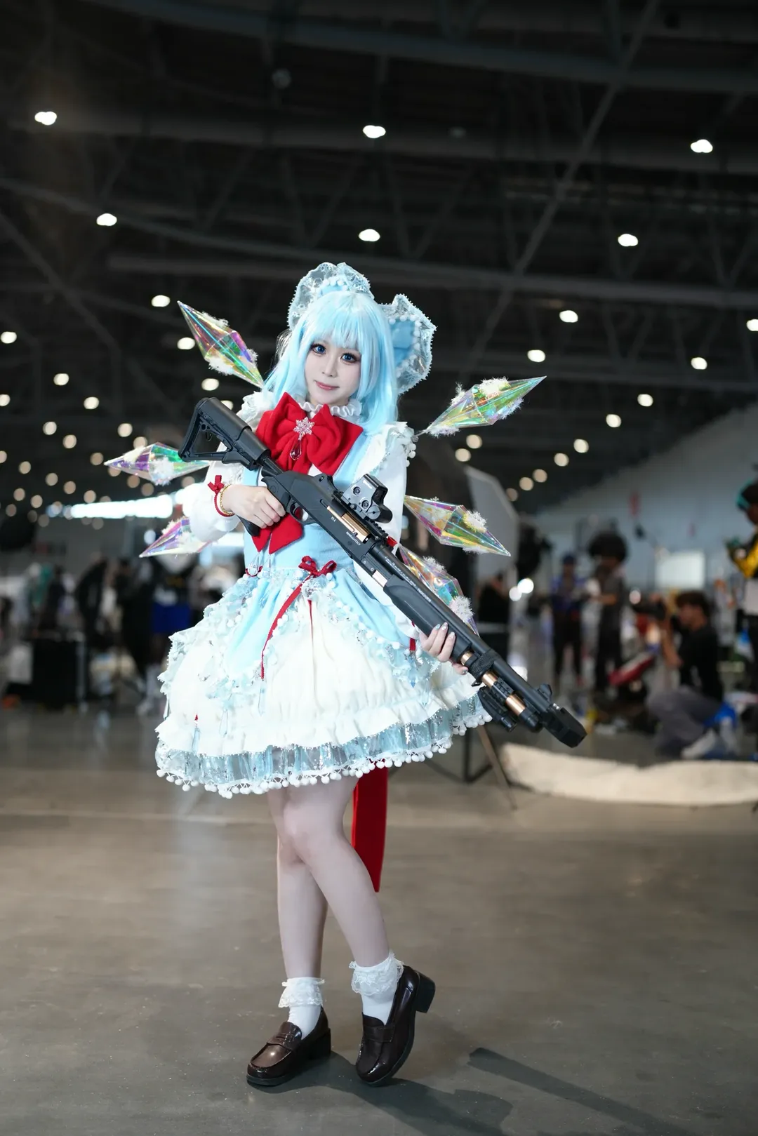 Touhou Project, Lolita, Convention photography, Cirno cosplay, Casual cosplay