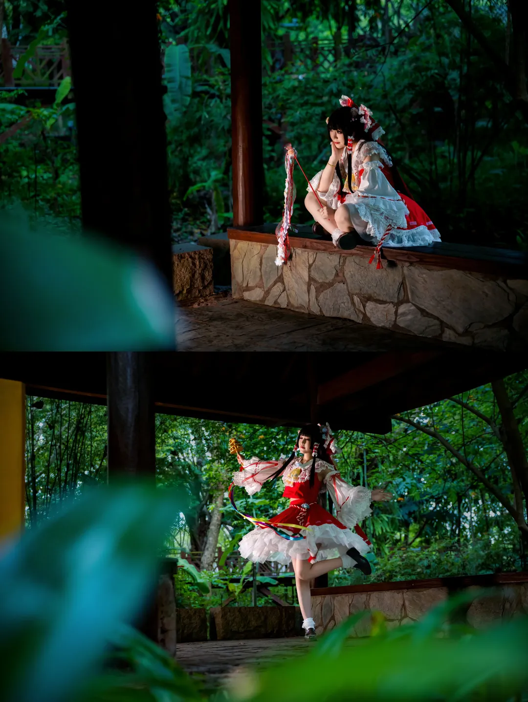 博麗靈夢cos, 東方project, 外景攝影, 紅白巫女, 氛圍感大片
