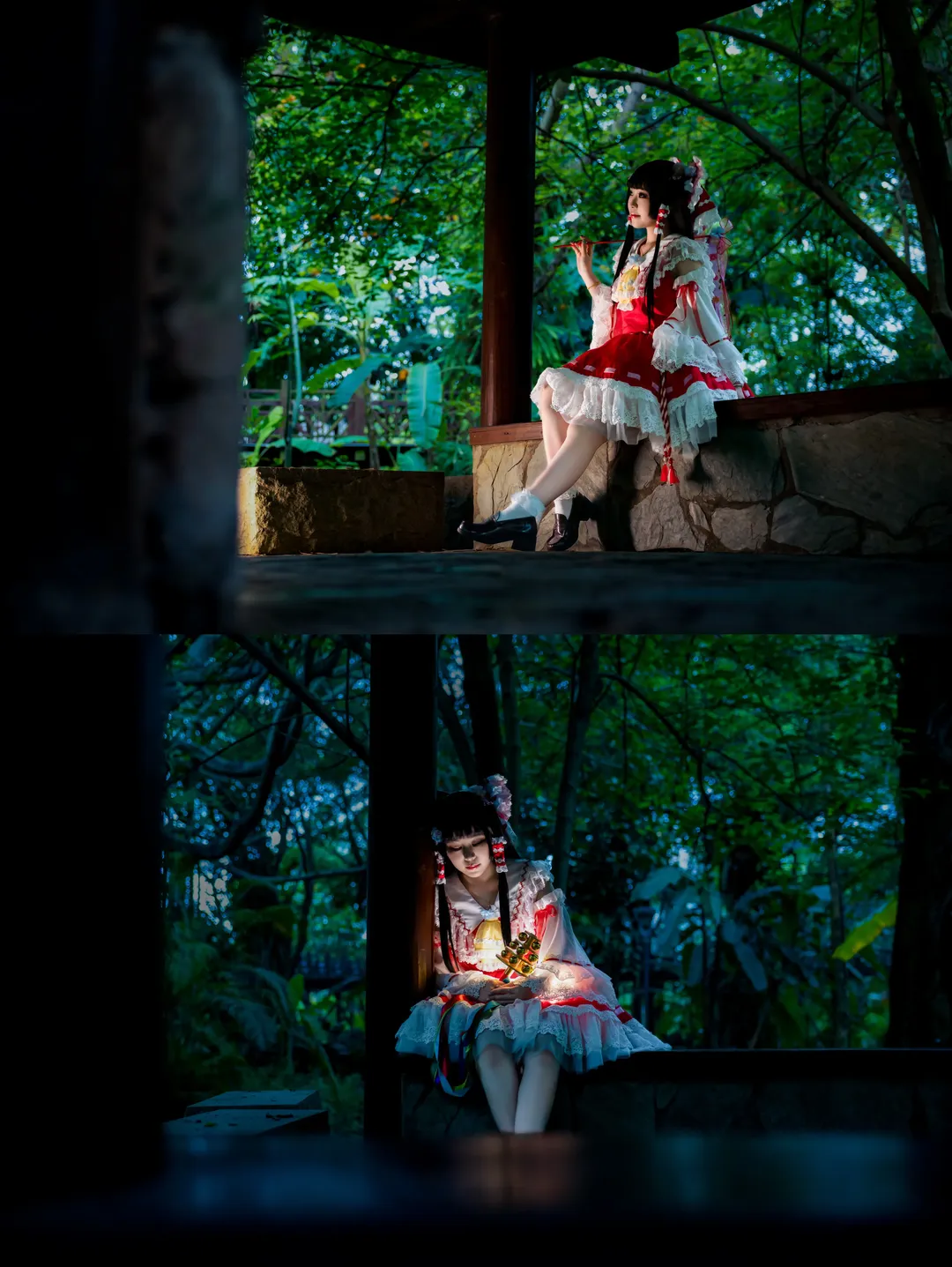 博丽灵梦cos, 东方project, 外景摄影, 红白巫女, 氛围感大片 - 第3张