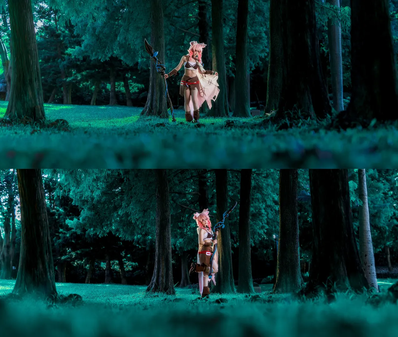 王者荣耀, 瑶cos, cosplay摄影, 外景正片, 丛林森系 - 第5张
