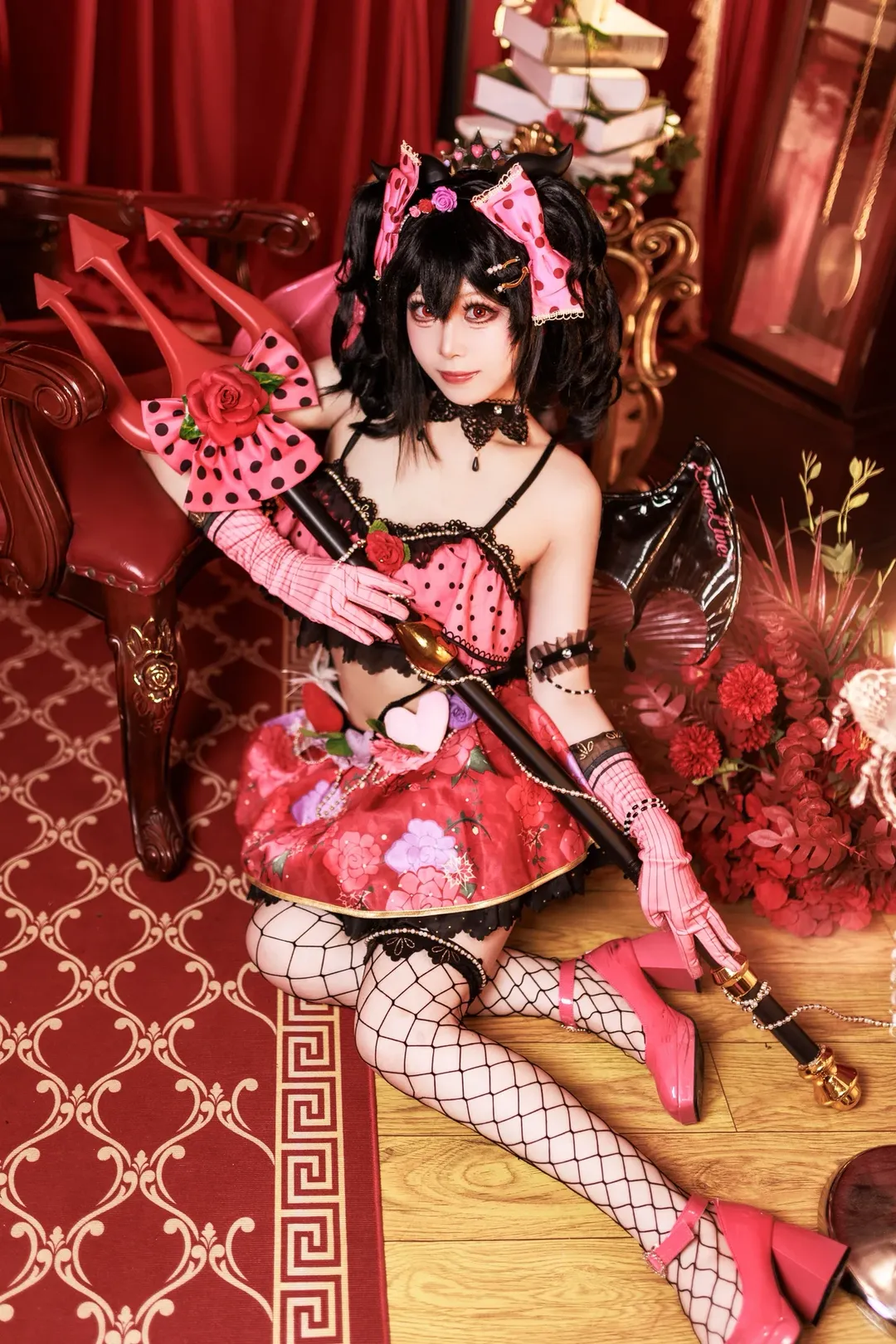 cosplay摄影, 二次元正片, lovelive, 矢泽妮可cos, 小恶魔装扮