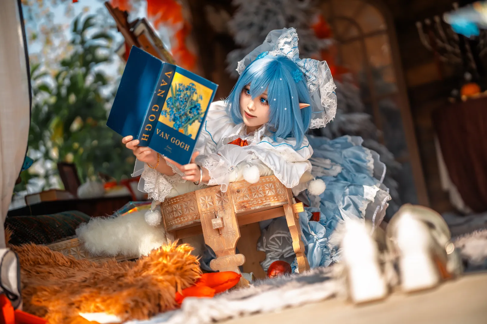 東方Project, コスプレ撮影, チルノコスプレ, アニメコスプレ, ログハウス撮影 - 3枚目