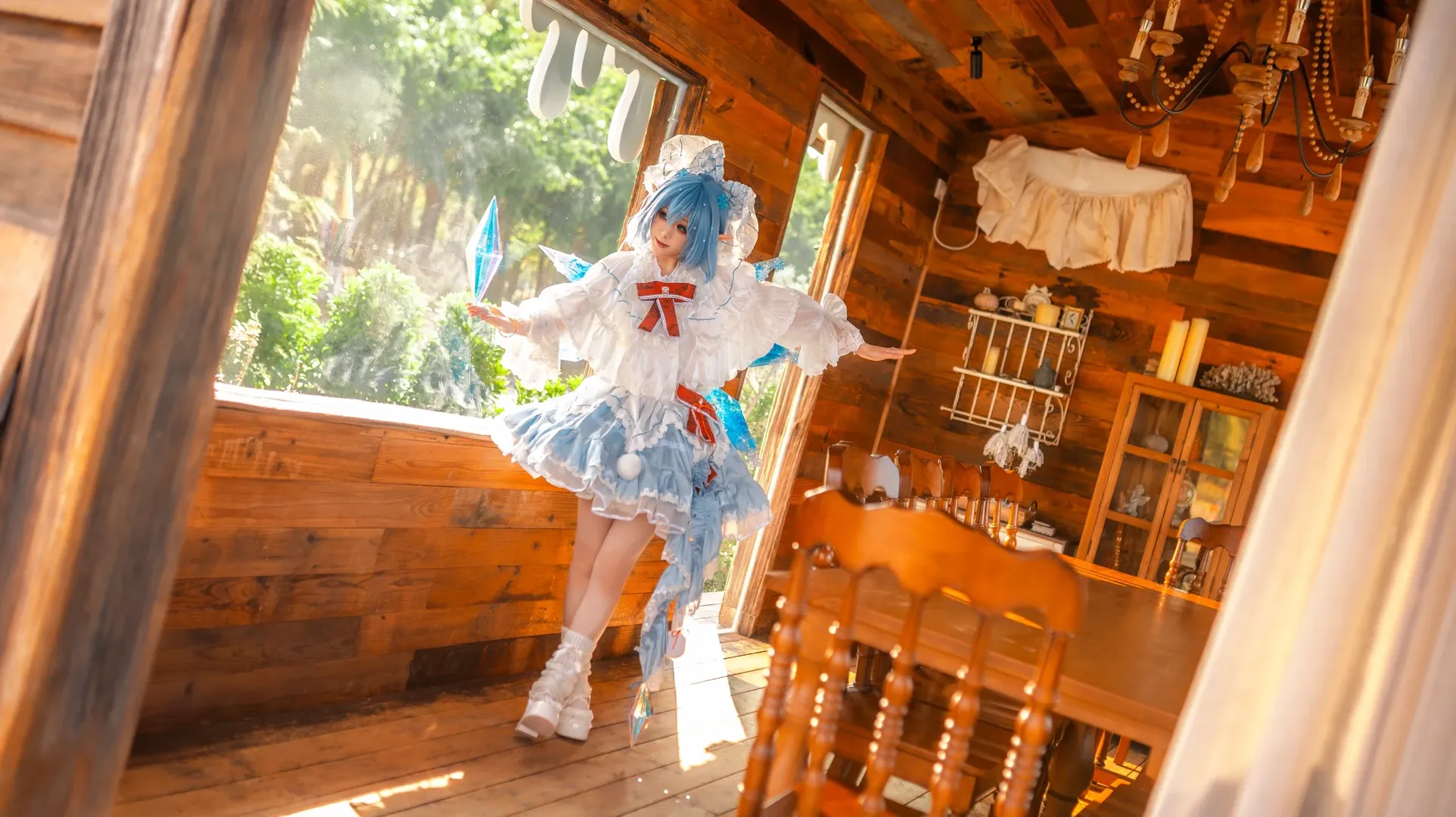 東方Project, コスプレ撮影, チルノコスプレ, アニメコスプレ, ログハウス撮影 - 9枚目