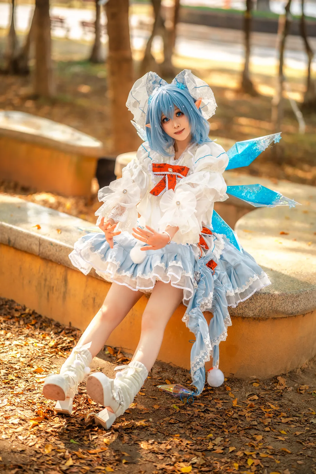 户外摄影, 东方Project, 琪露诺cos, 二次元Coser, 精灵风cosplay