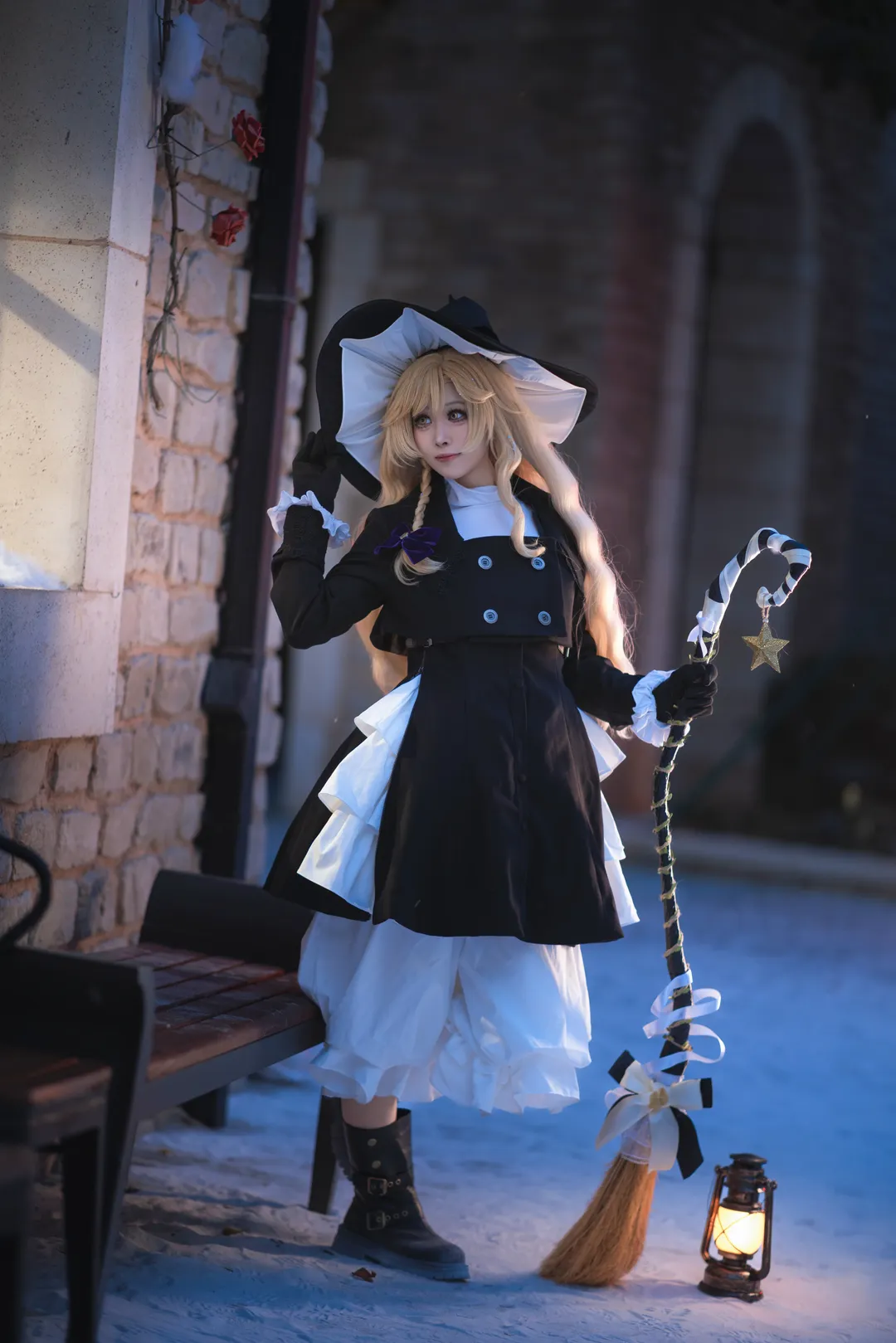 东方project, 雾雨魔理沙cos, 二次元cosplay, 冬季雪景cos, 魔女摄影 - 第2张