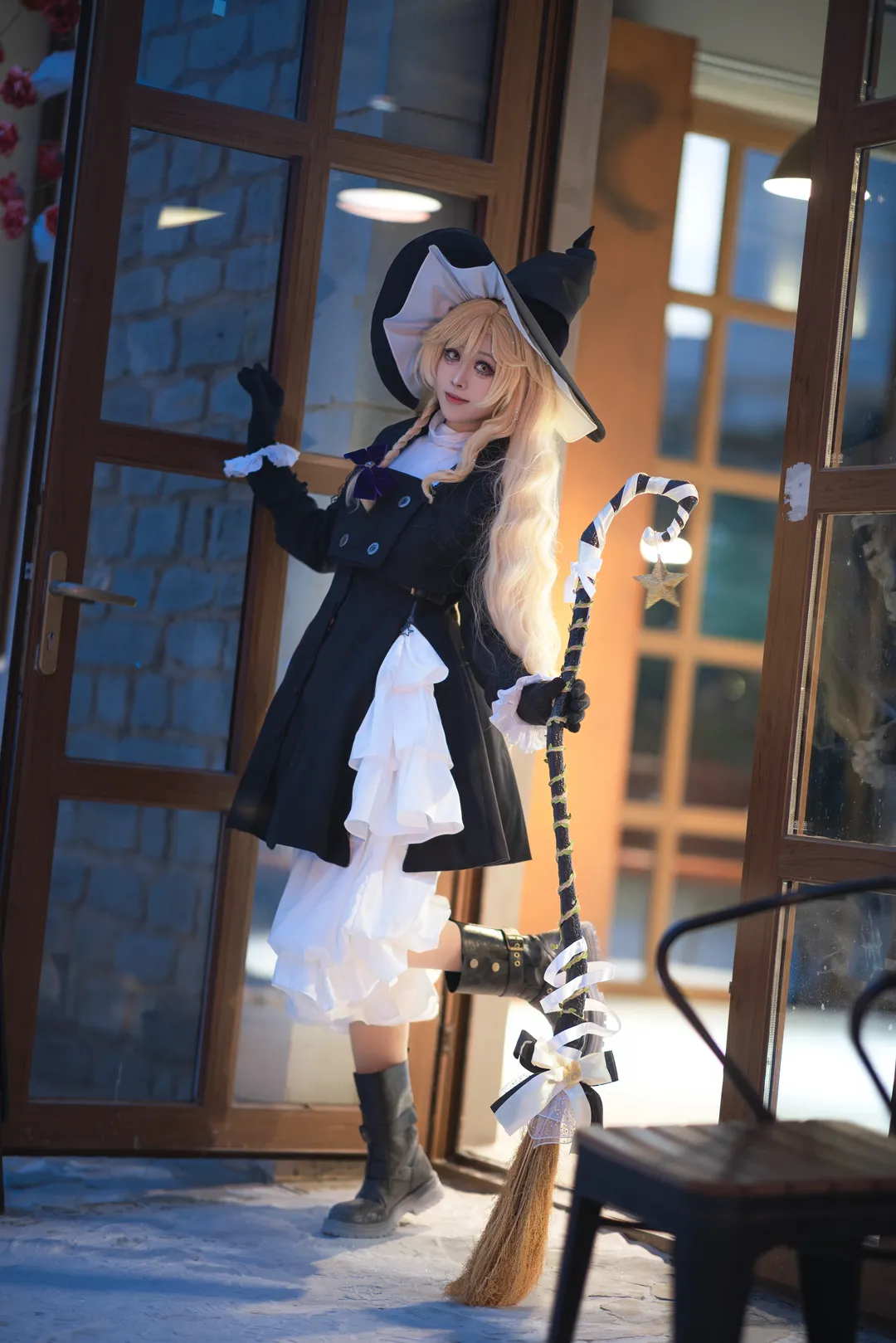 东方project, 雾雨魔理沙cos, 二次元cosplay, 冬季雪景cos, 魔女摄影