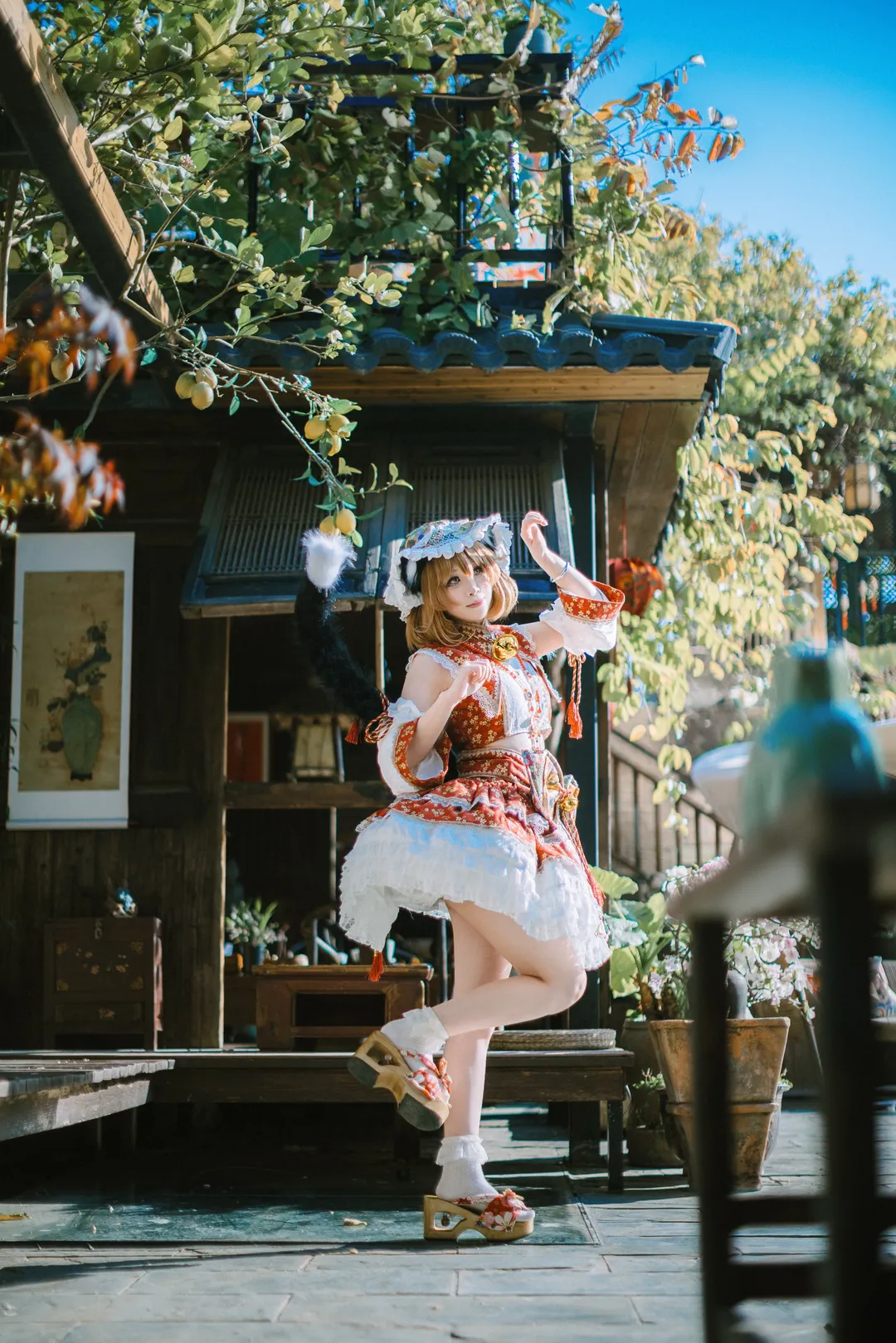 东方Project, cosplay摄影, 中式庭院, 八云橙cos, 兽耳洋装 - 第2张