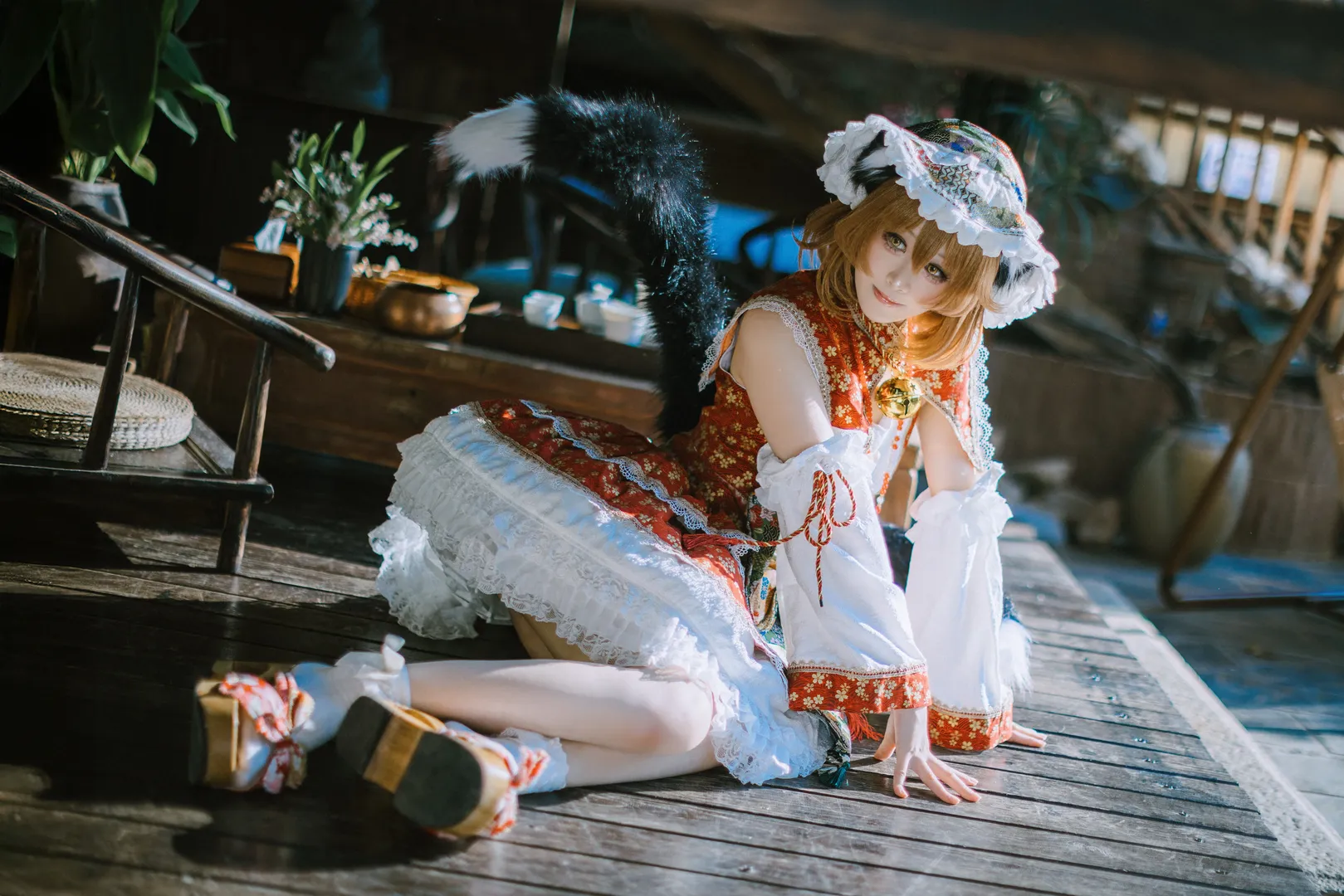 东方Project, cosplay摄影, 中式庭院, 八云橙cos, 兽耳洋装 - 第6张