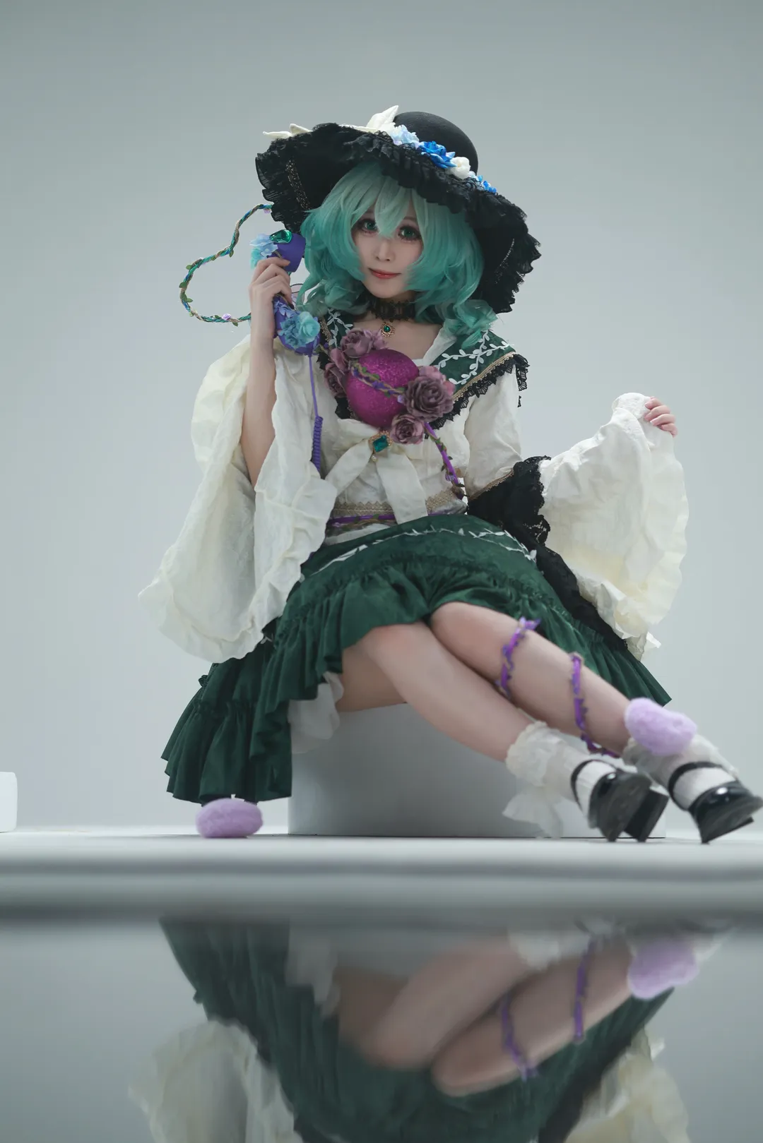 东方project, 古明地恋cos, 复古摄影, 东方cosplay, 棚拍造型 - 第1张