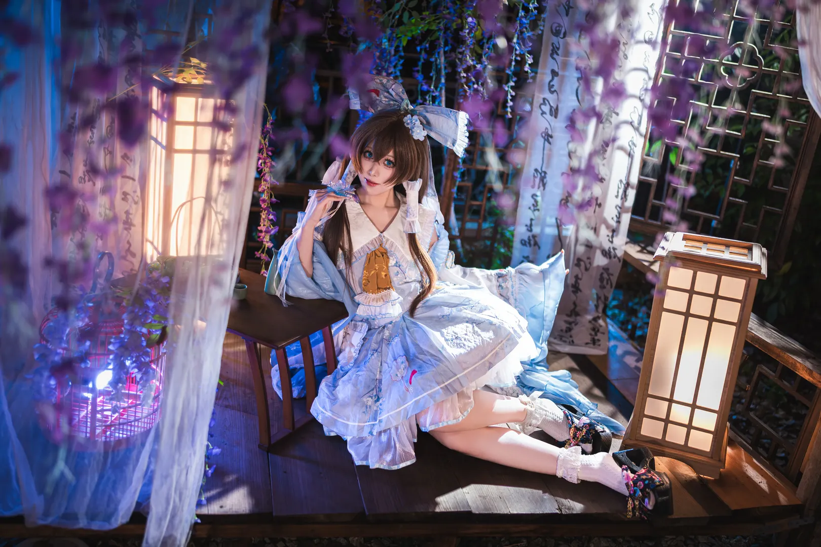 博丽灵梦cos, 东方project, cosplay摄影, 氛围感大片, 和风夜景 - 第8张