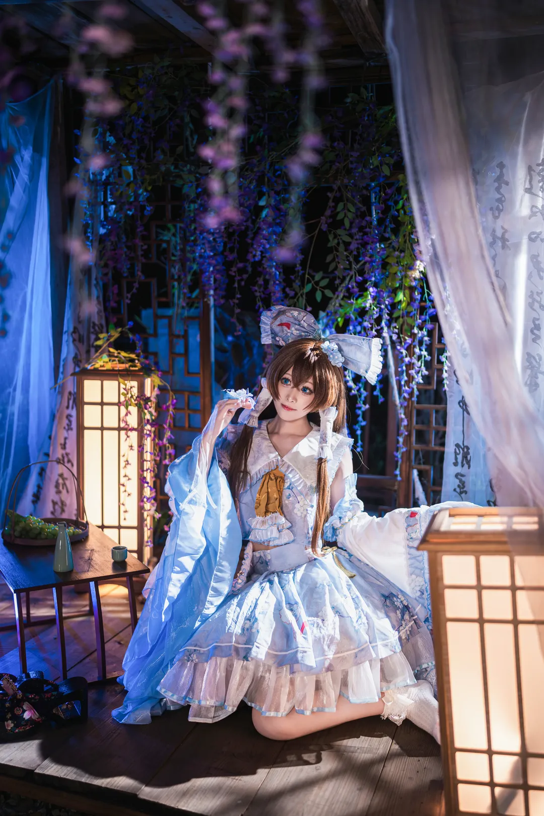 博丽灵梦cos, 东方project, cosplay摄影, 氛围感大片, 和风夜景 - 第9张