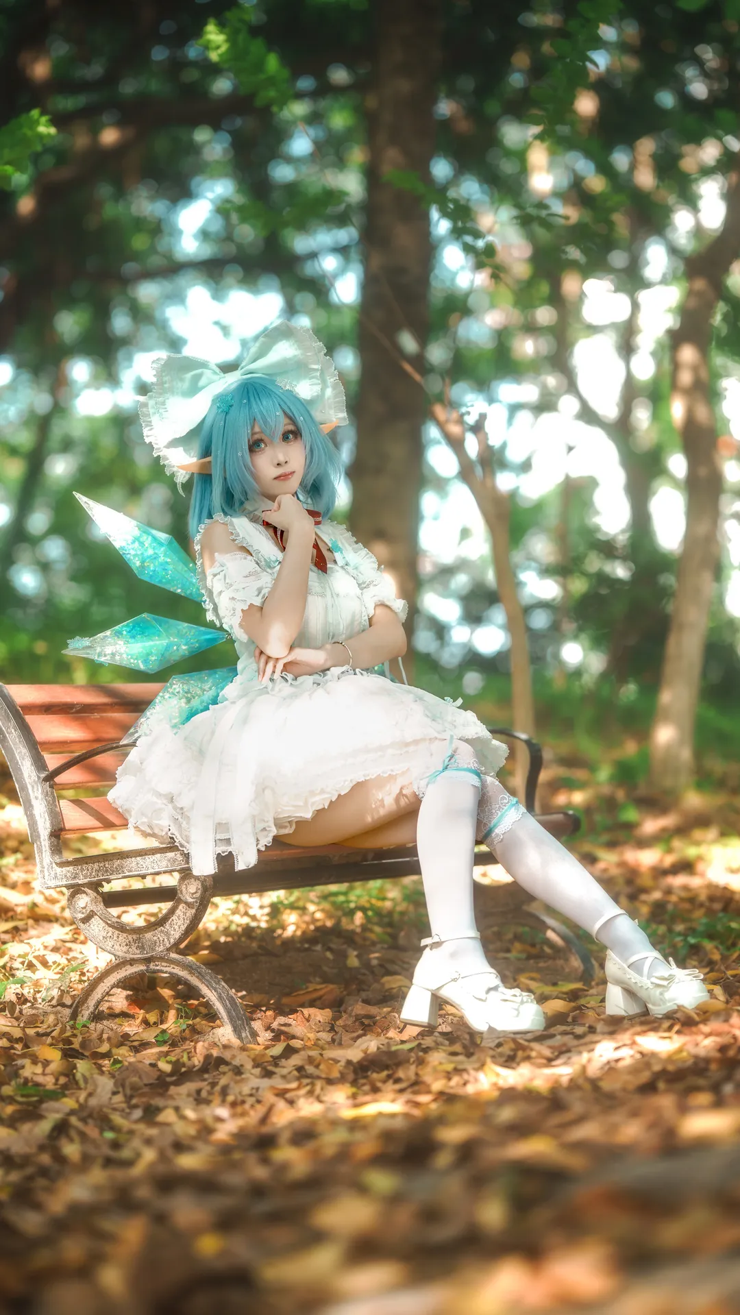 東方project, 二次元cos, 琪露諾cos, 森林外景, 冰雪精靈