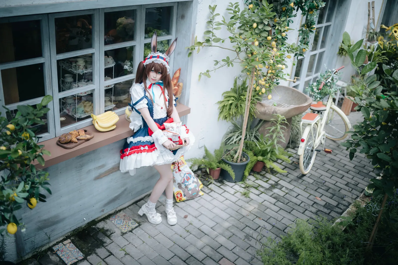 cosplay, Arknights, Amiya cosplay, Ephemeral Azure Thunder, Bunny maid - Image 11