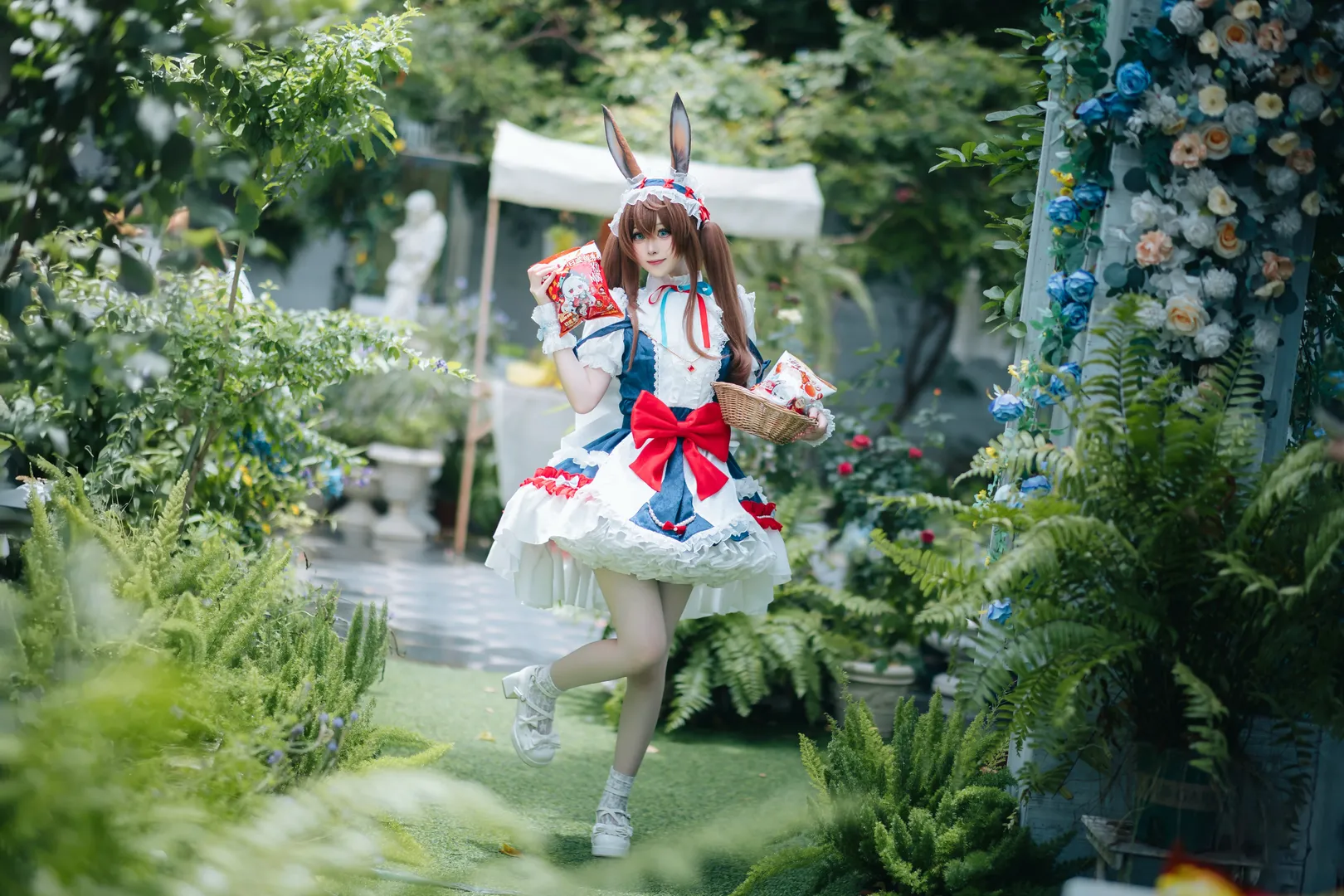 cosplay, Arknights, Amiya cosplay, Ephemeral Azure Thunder, Bunny maid - Image 3