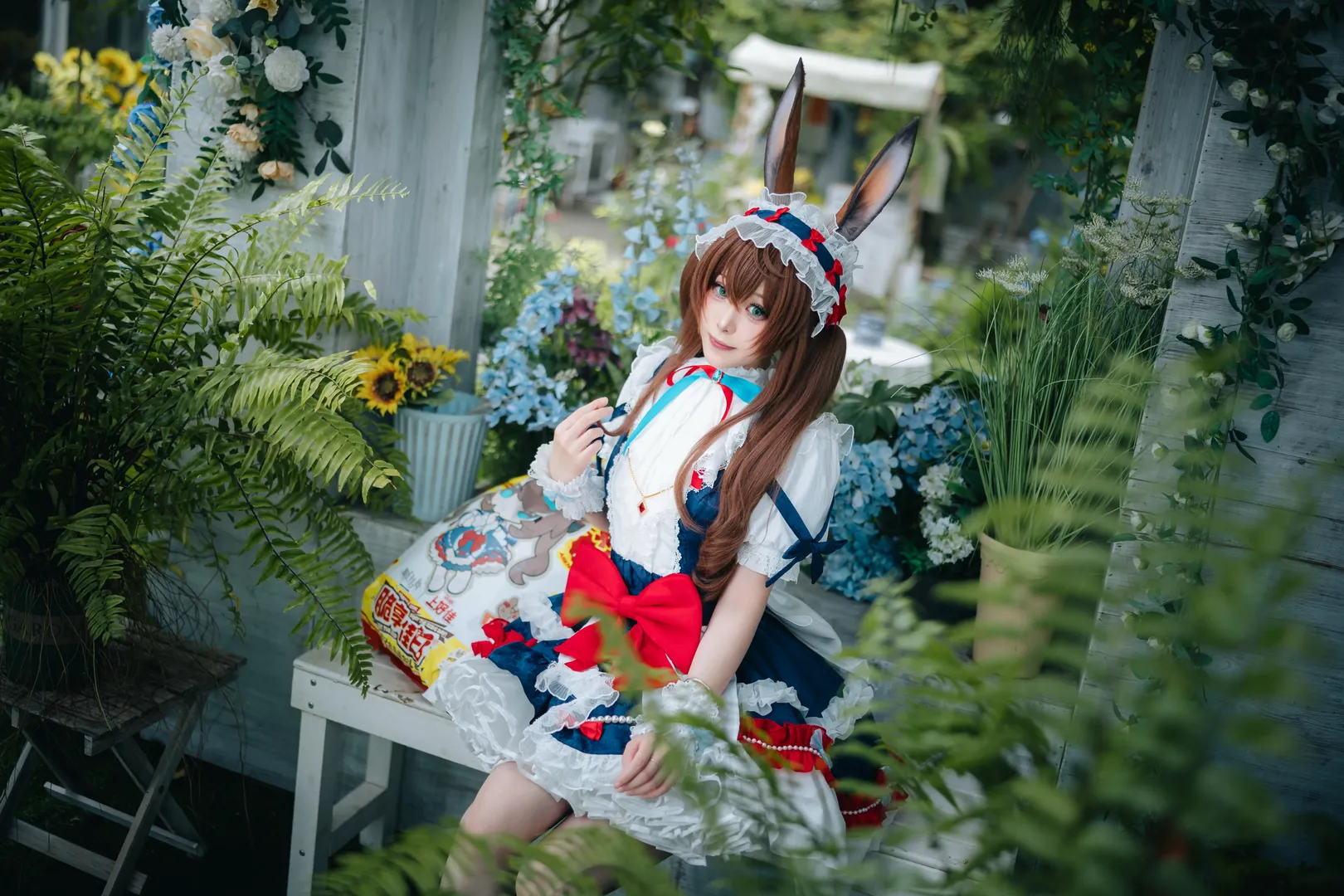 cosplay, Arknights, Amiya cosplay, Ephemeral Azure Thunder, Bunny maid - Image 5
