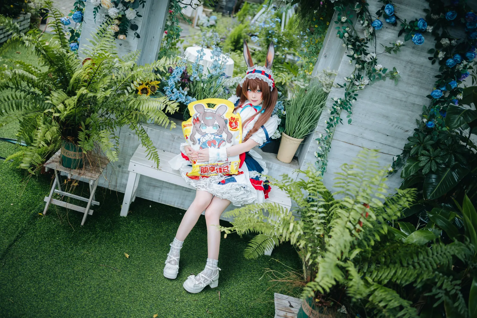 cosplay, Arknights, Amiya cosplay, Ephemeral Azure Thunder, Bunny maid - Image 7