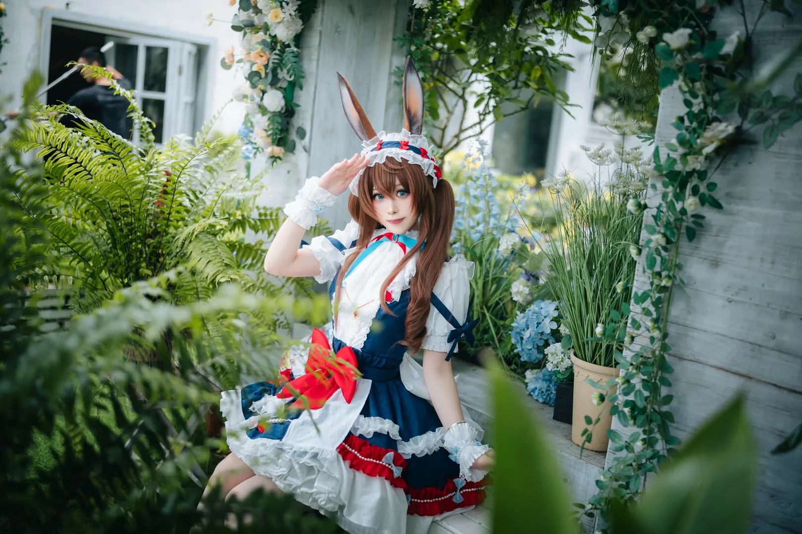 cosplay, Arknights, Amiya cosplay, Ephemeral Azure Thunder, Bunny maid - Image 8