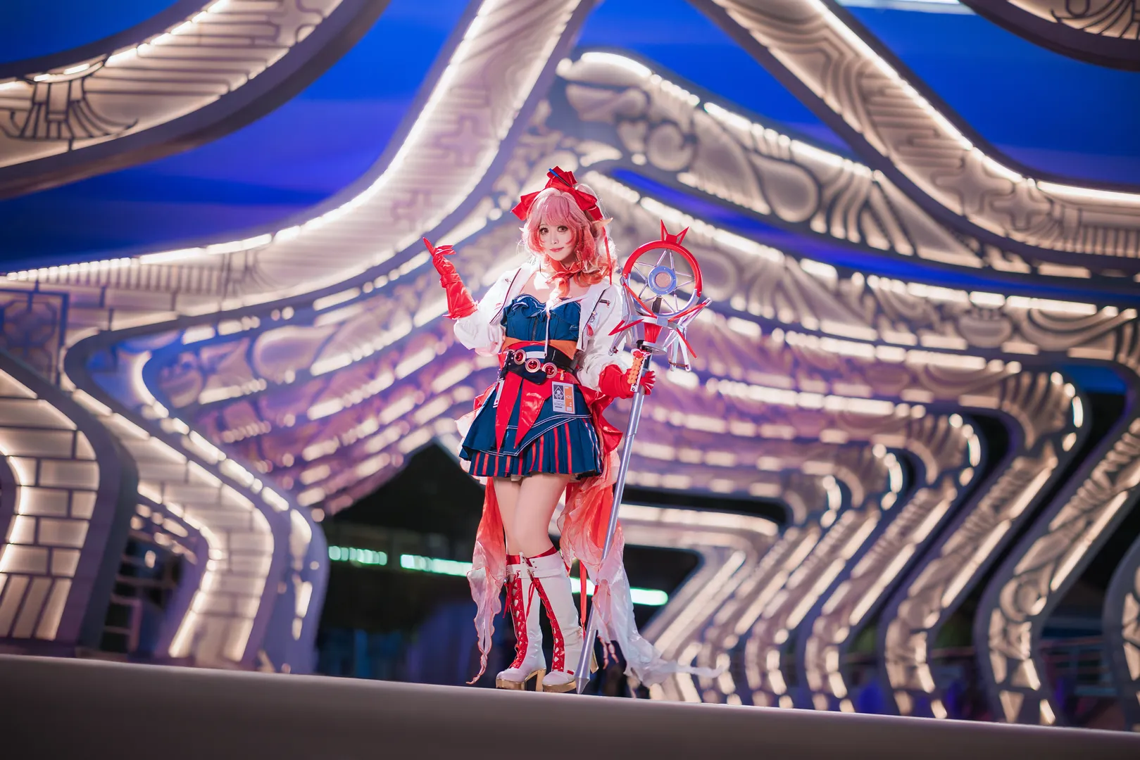 Arknights, Night view cosplay, Character photography, Momoka Hanyuu cosplay, Arknights - Bolívar Diagnosed