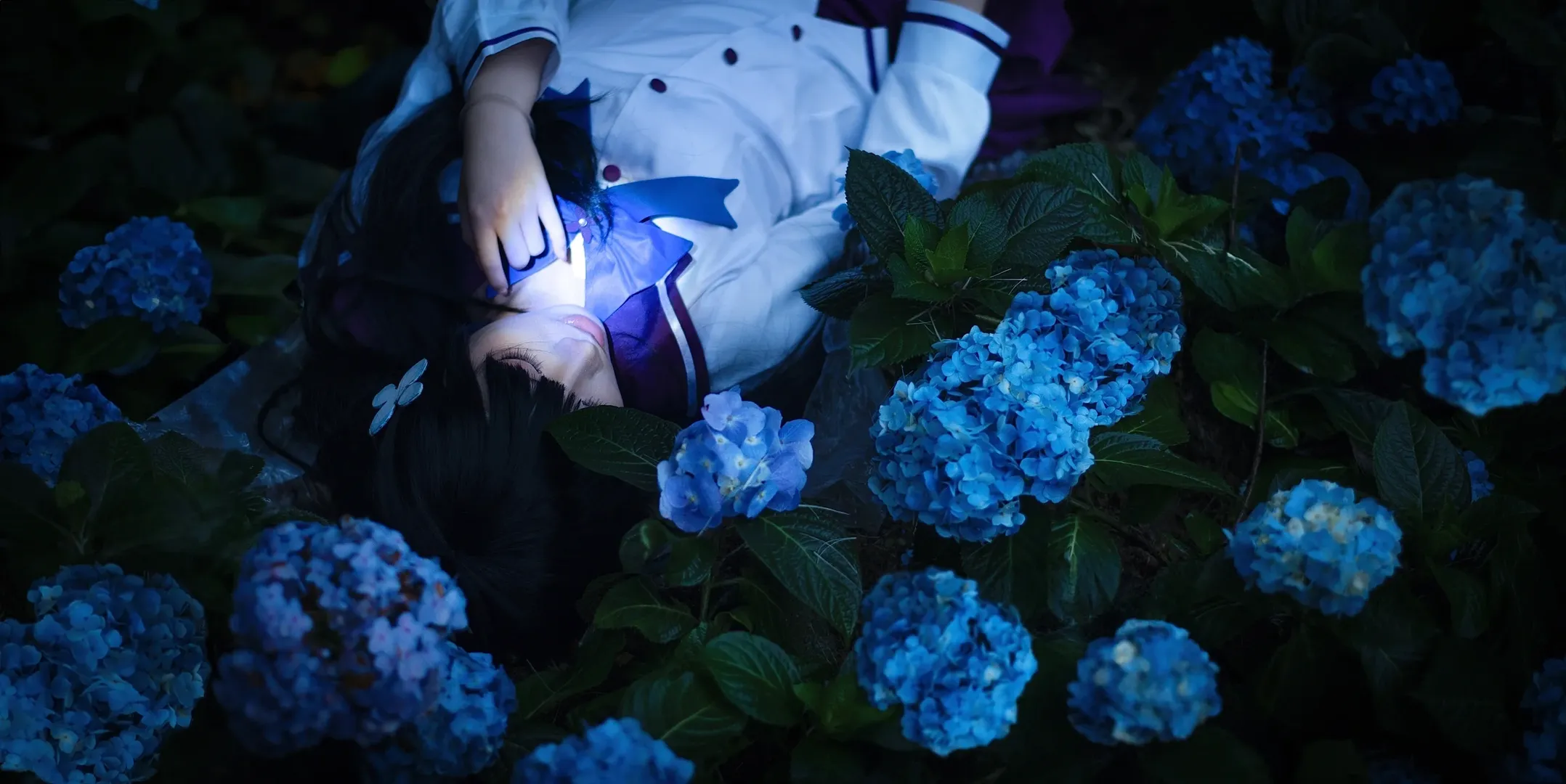散华礼弥cos, cosplay摄影, 散华礼弥, 绣球花写真, 雨伞氛围感 - 第8张