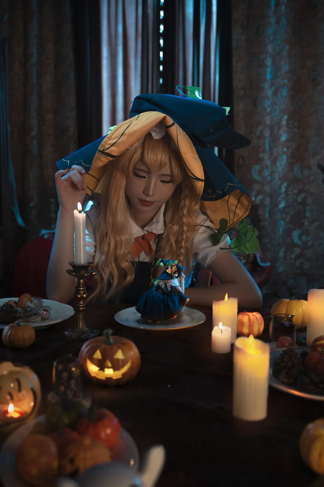 东方Project, 雾雨魔理沙cos, 魔法使装扮, 万圣节cosplay, 摄影棚布景 - 第3张