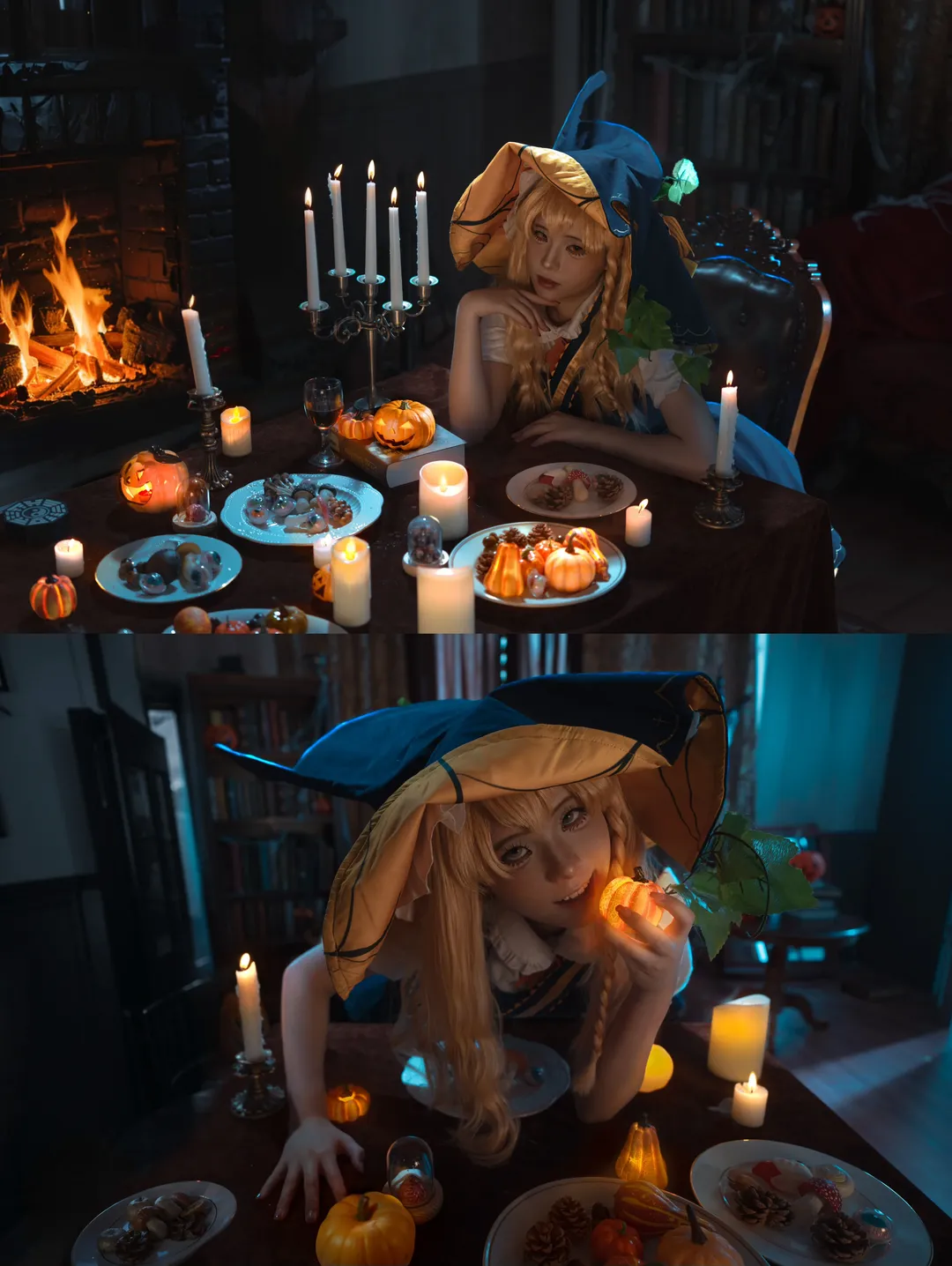 东方Project, 雾雨魔理沙cos, 魔法使装扮, 万圣节cosplay, 摄影棚布景 - 第5张