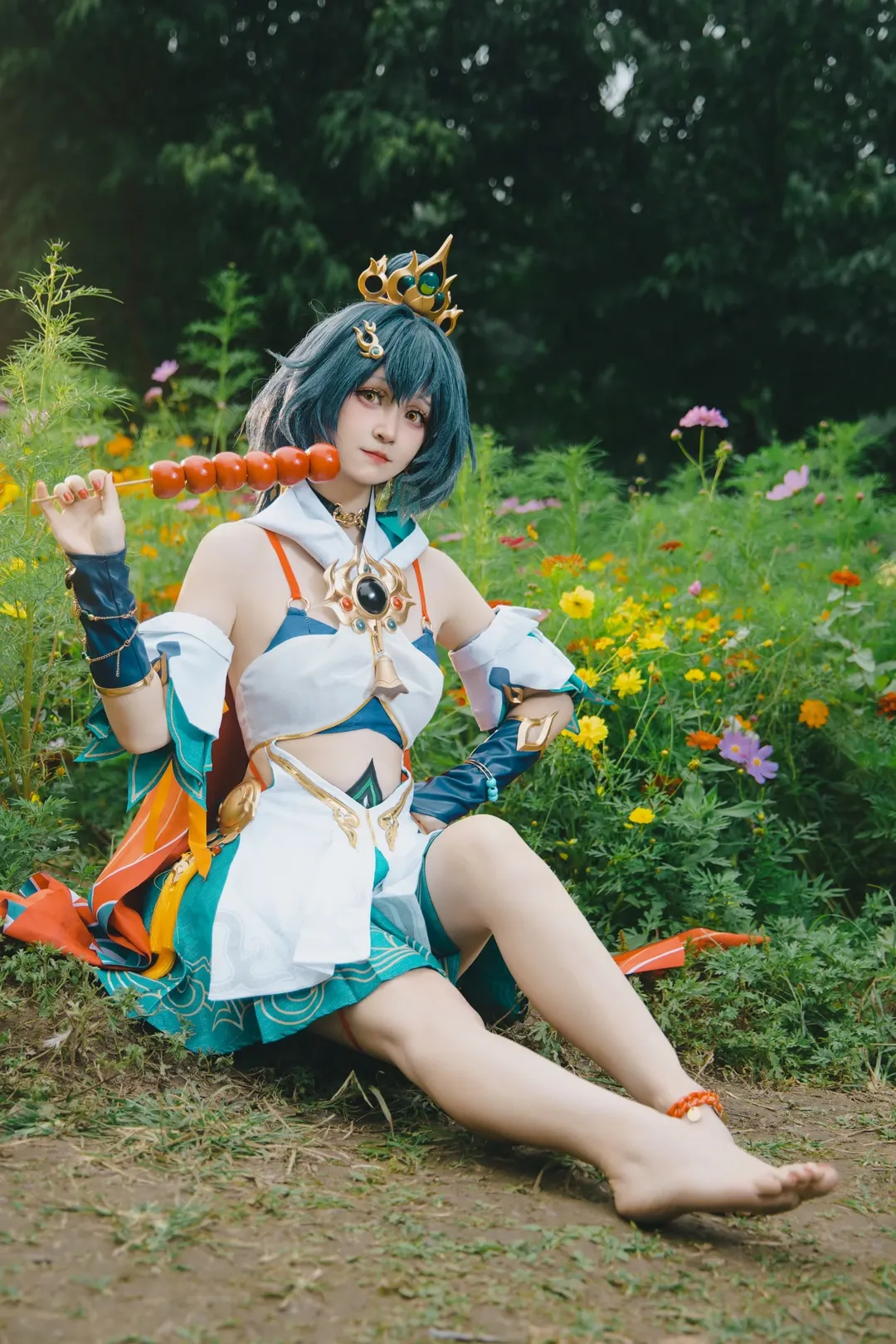 崩坏星穹铁道, 二次元cosplay, 云璃cos, 糖葫芦道具, 圆明园外景