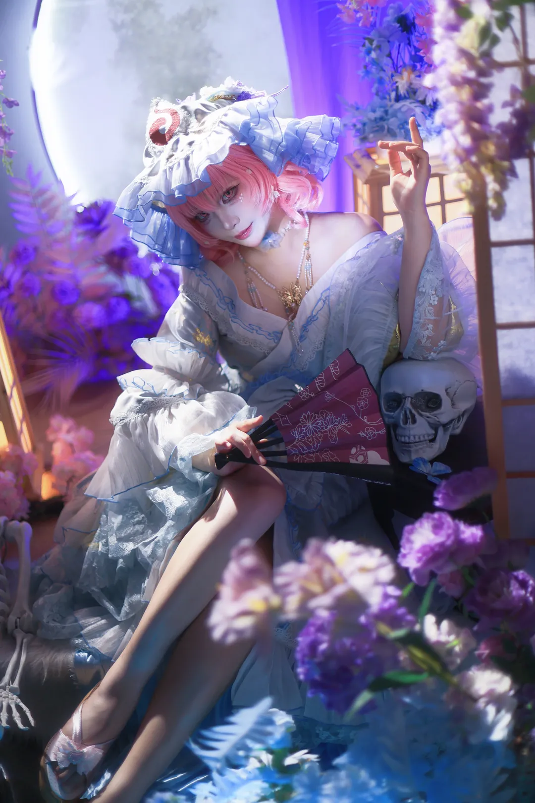 雰囲気のある写真, 東方Project, 西行寺幽々子コスプレ, ロリータ・ファッション, 亡霊少女