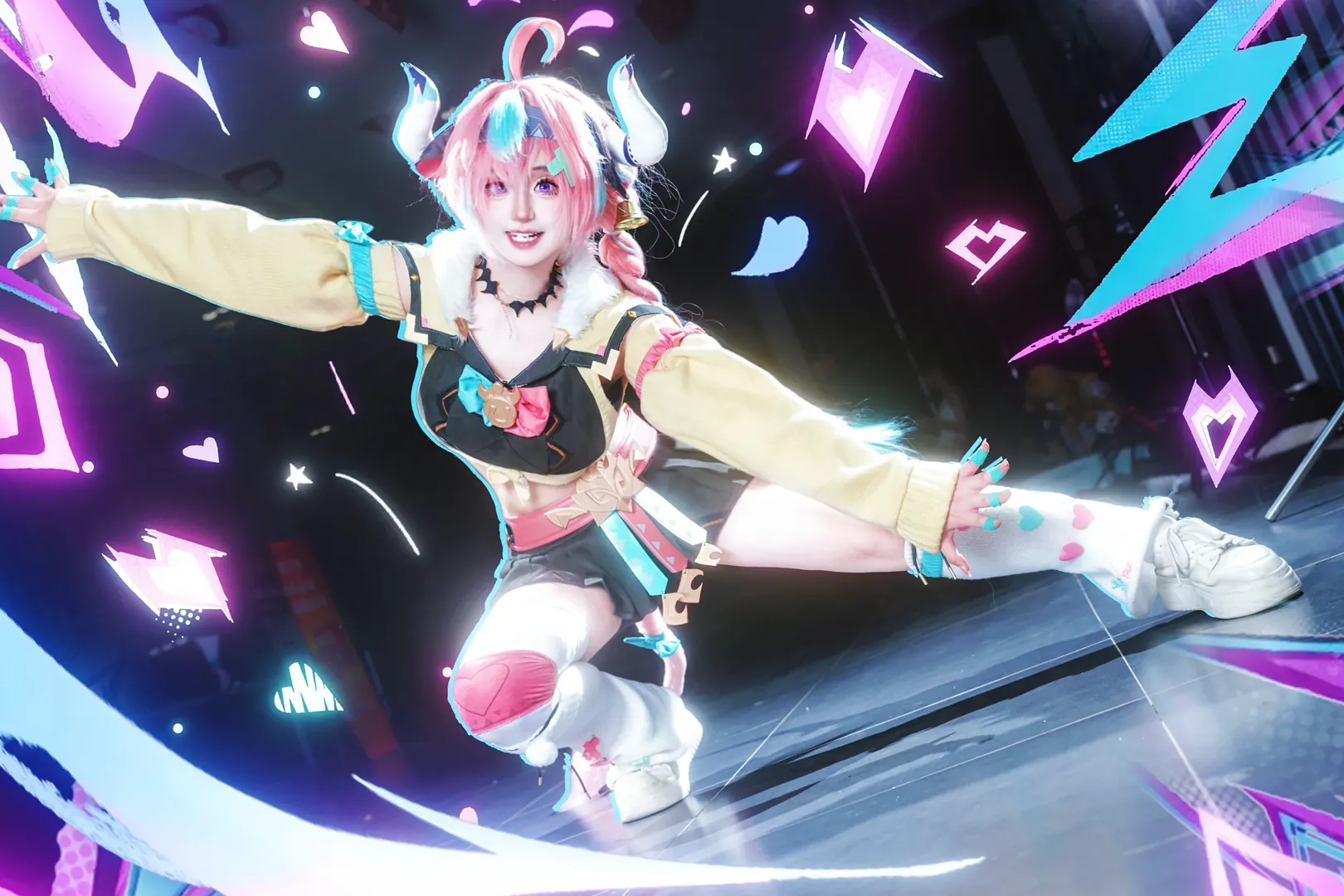 原神, イベント写真, ヴァレサ コスプレ, コスプレ撮影, 戦闘ポーズ