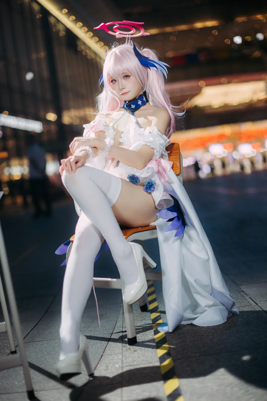 蔚蓝档案, 漫展返图, 下江小春cos, cosplay摄影, 夜景场照 - 第3张