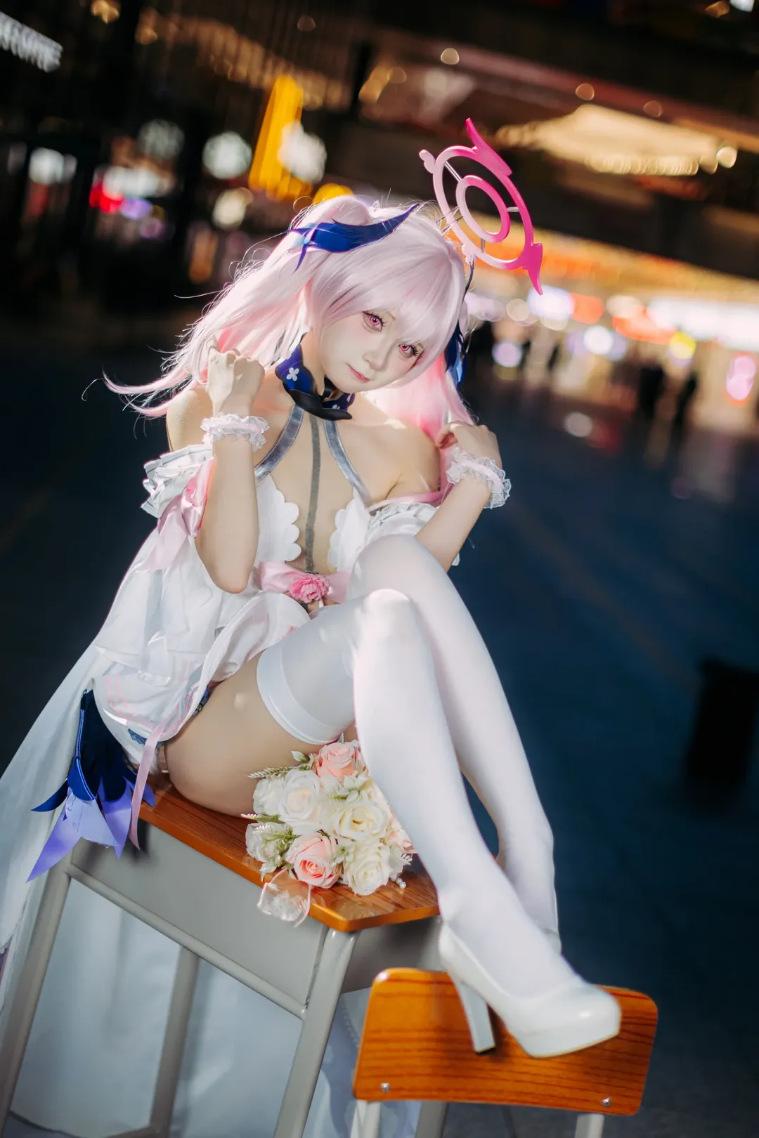 蔚蓝档案, 漫展返图, 下江小春cos, cosplay摄影, 夜景场照 - 第4张
