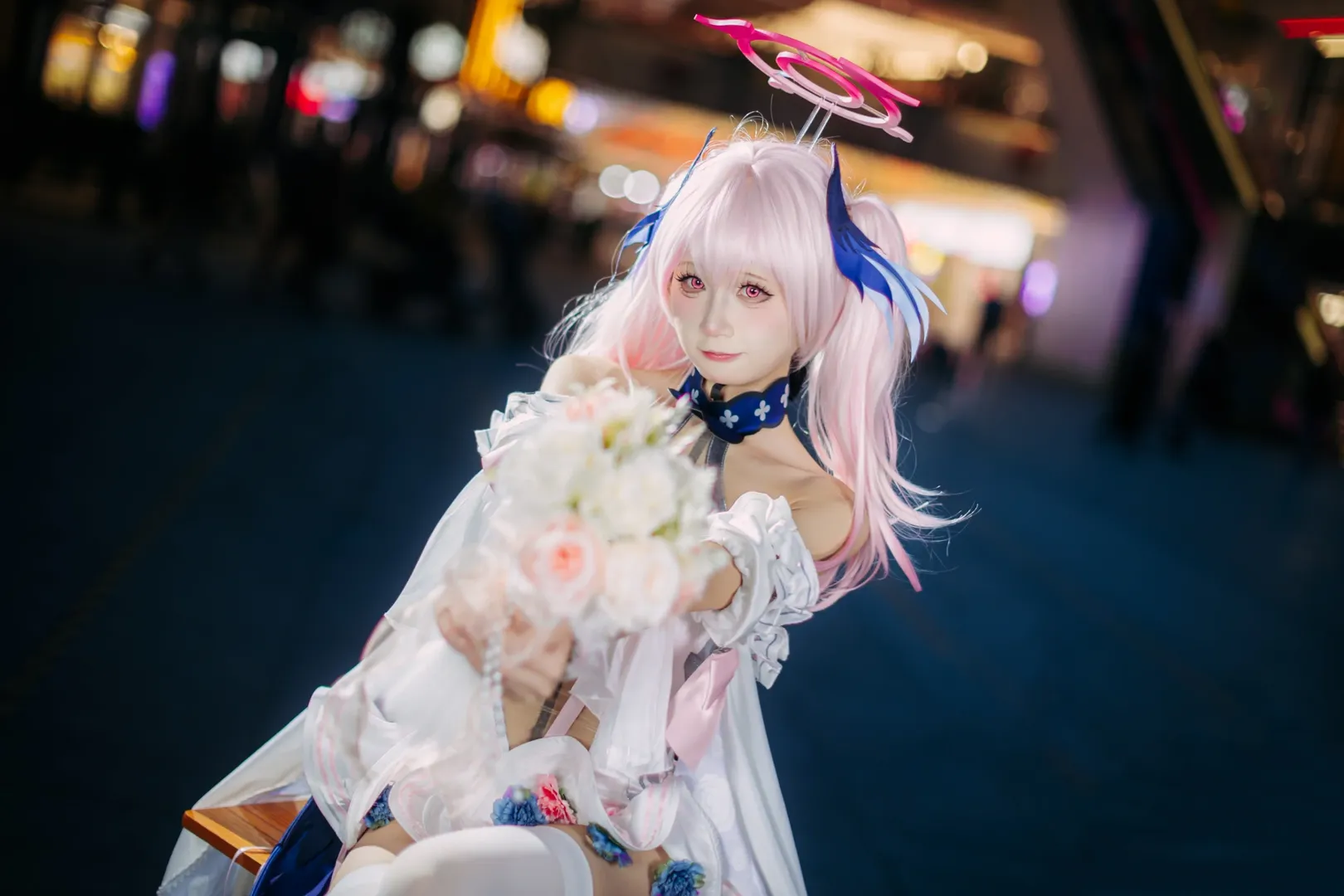 蔚蓝档案, 漫展返图, 下江小春cos, cosplay摄影, 夜景场照 - 第6张