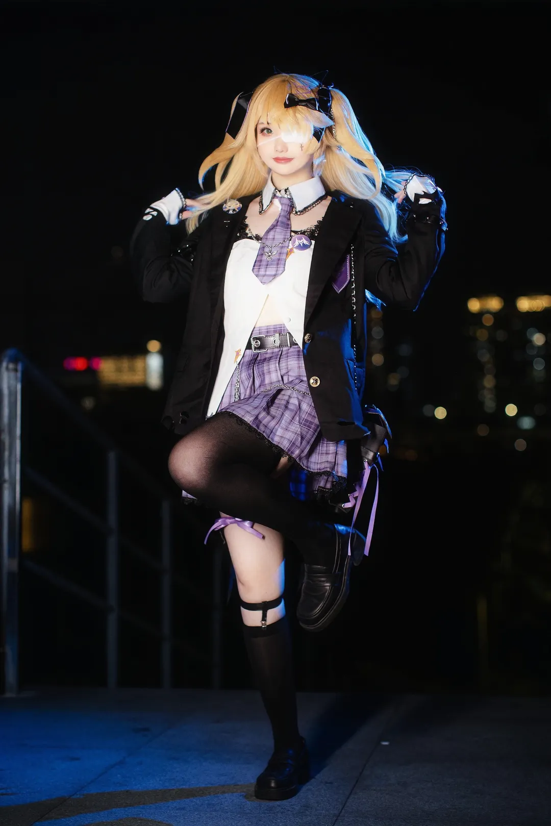 原神, 漫展场照, 夜景人像, cosplay摄影, 菲谢尔cos