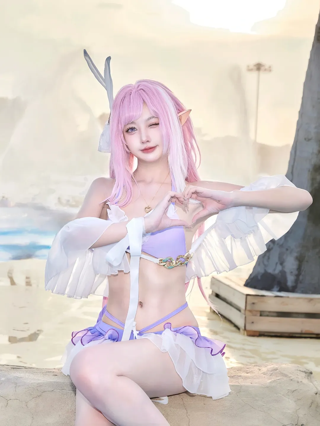 爱莉希雅cos, 崩坏3, cosplay摄影, 二次元夏日, 水上乐园cos - 第3张