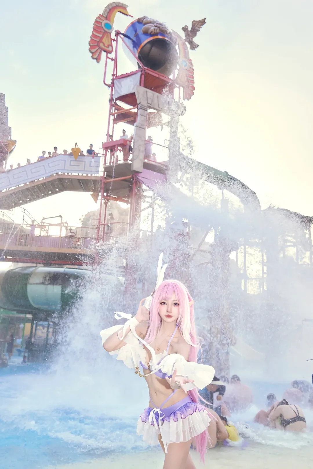 爱莉希雅cos, 崩坏3, cosplay摄影, 二次元夏日, 水上乐园cos - 第4张