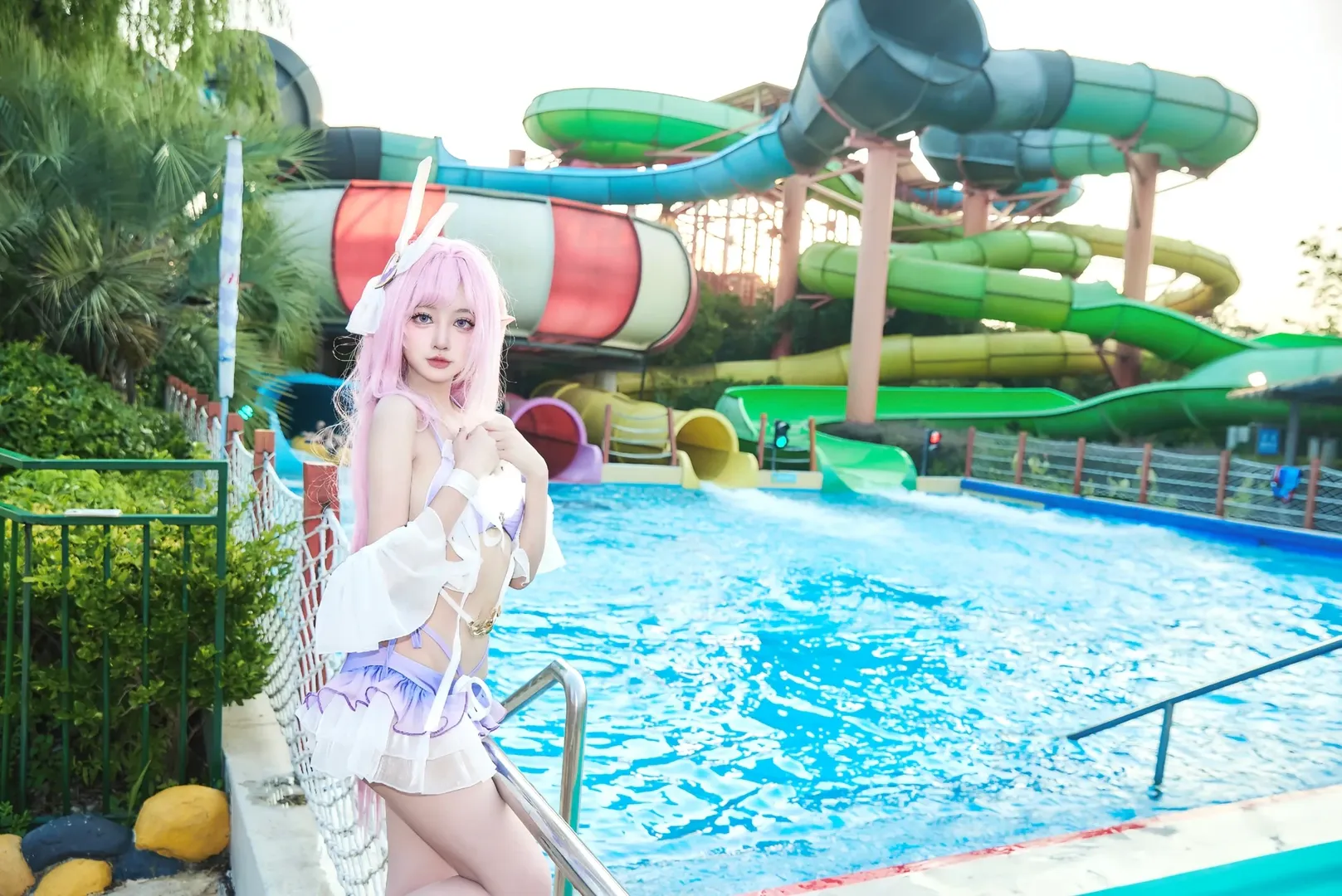 爱莉希雅cos, 崩坏3, cosplay摄影, 二次元夏日, 水上乐园cos - 第5张