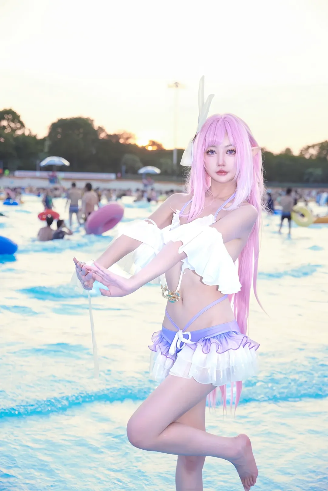 爱莉希雅cos, 崩坏3, cosplay摄影, 二次元夏日, 水上乐园cos - 第6张
