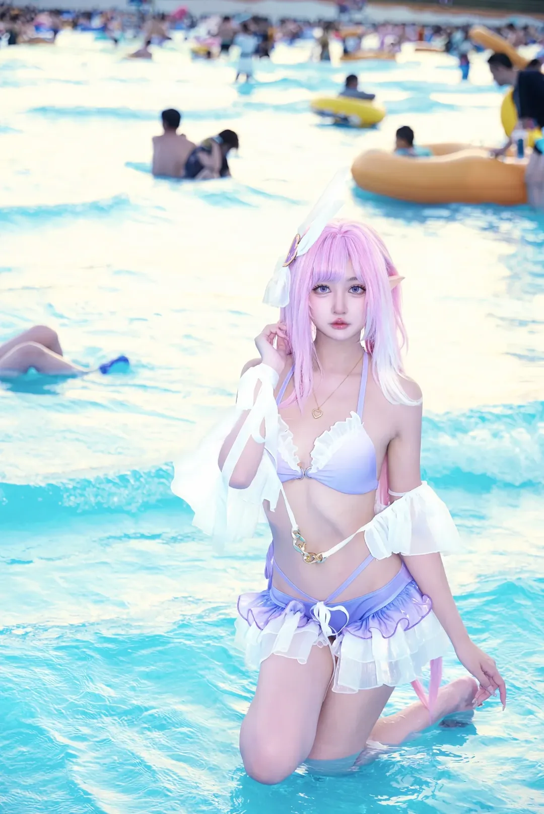 爱莉希雅cos, 崩坏3, cosplay摄影, 二次元夏日, 水上乐园cos - 第7张