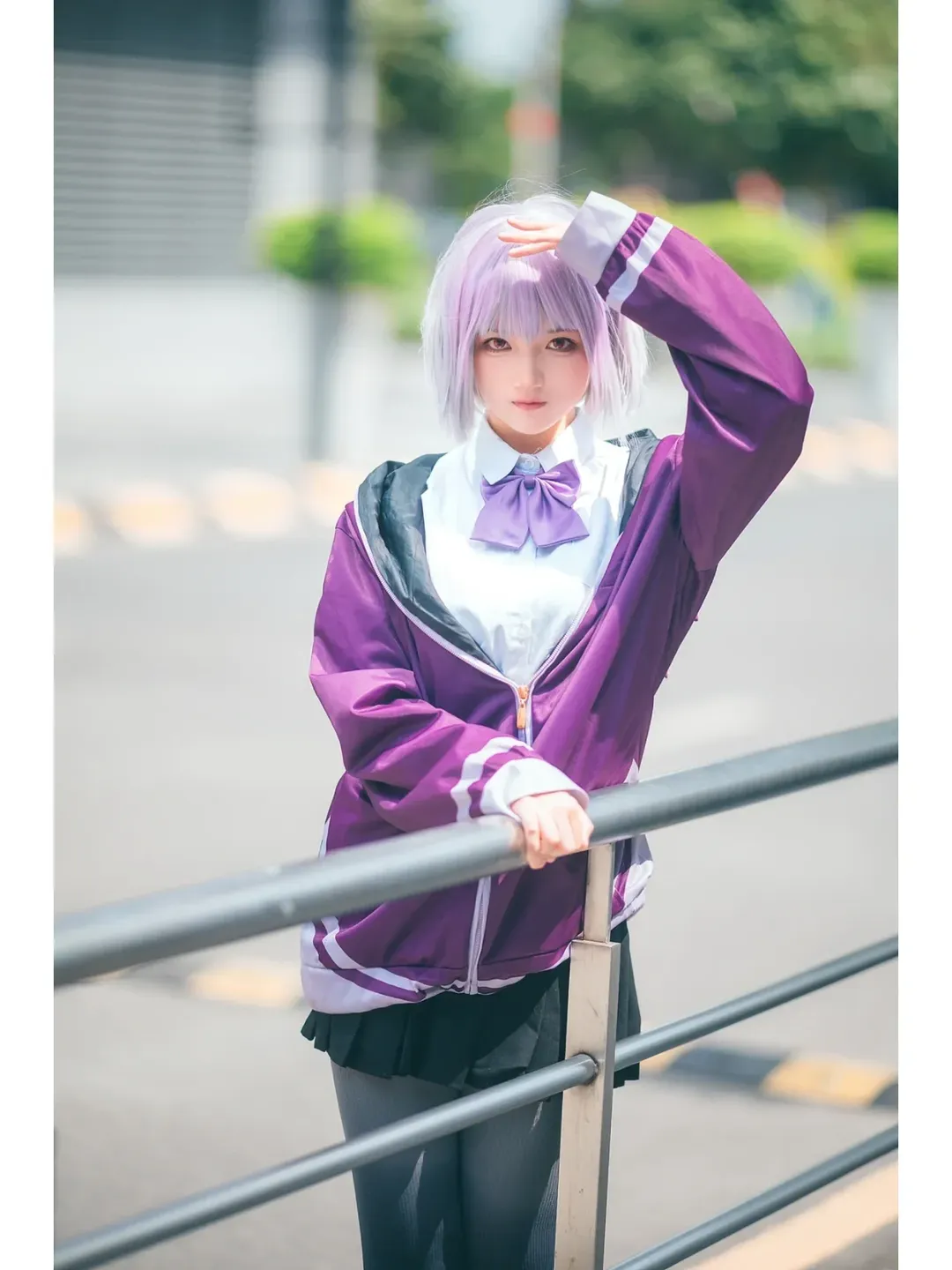 コスプレ, イベント写真, 屋外ポートレート, ストッキングコーデ, パープルスポーティースタイル - 2枚目