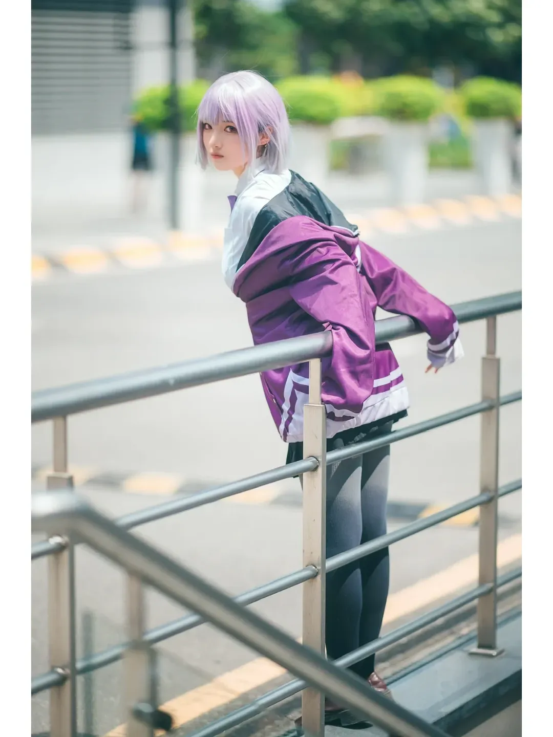 コスプレ, イベント写真, 屋外ポートレート, ストッキングコーデ, パープルスポーティースタイル - 6枚目