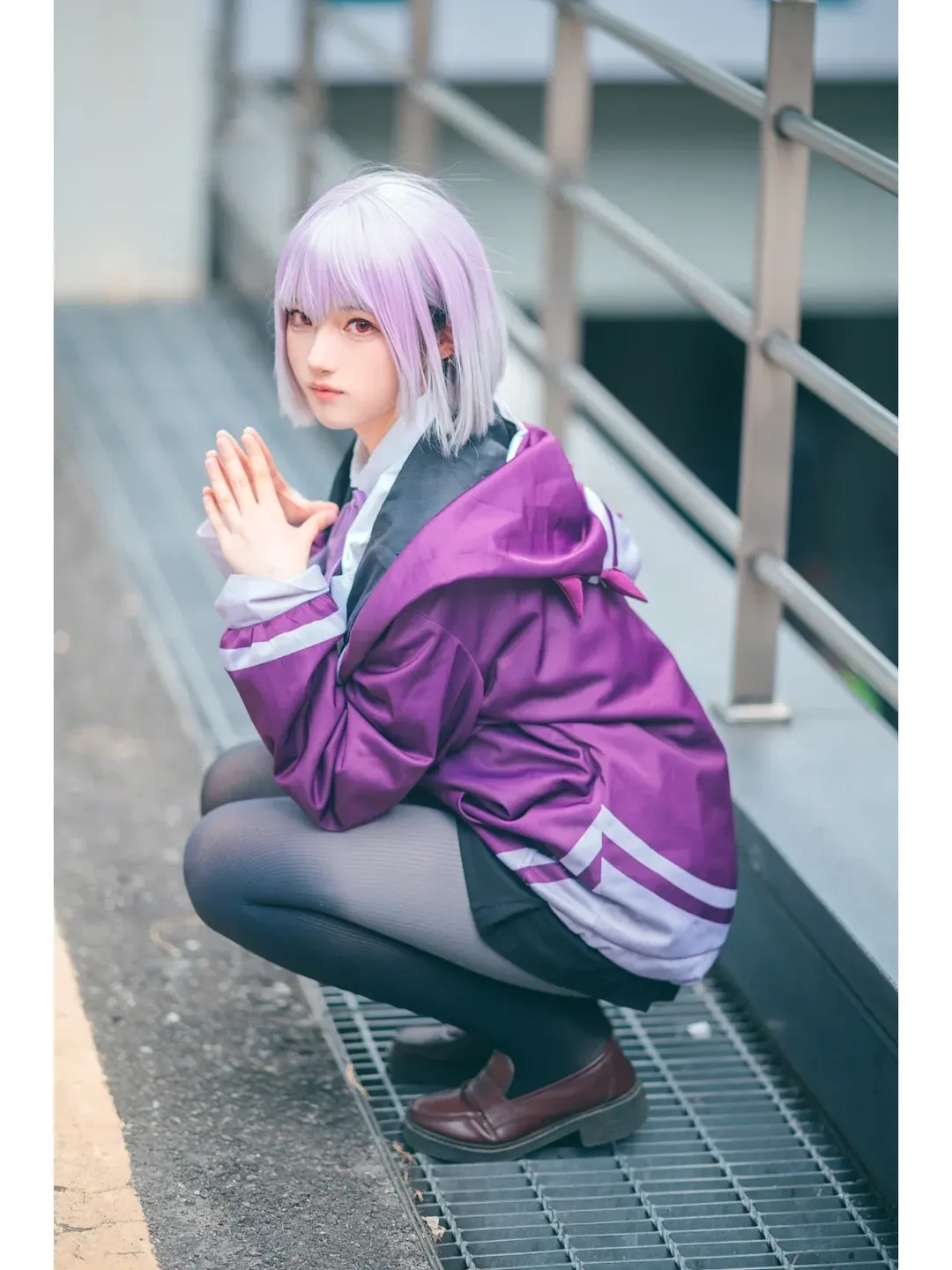 コスプレ, イベント写真, 屋外ポートレート, ストッキングコーデ, パープルスポーティースタイル - 7枚目