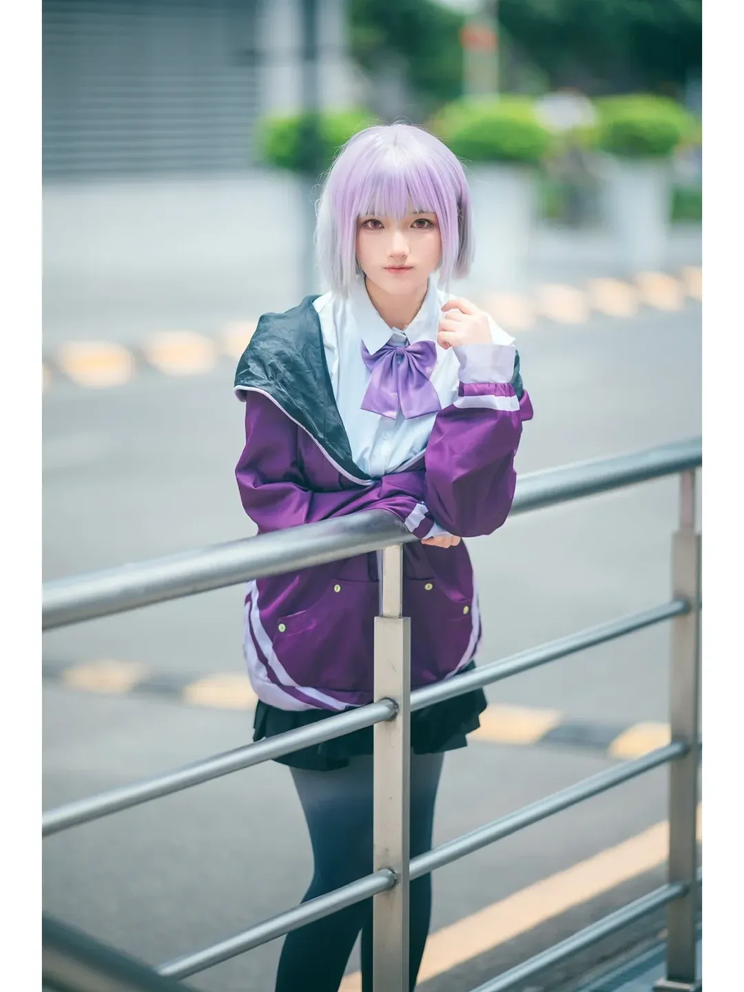 コスプレ, イベント写真, 屋外ポートレート, ストッキングコーデ, パープルスポーティースタイル - 8枚目