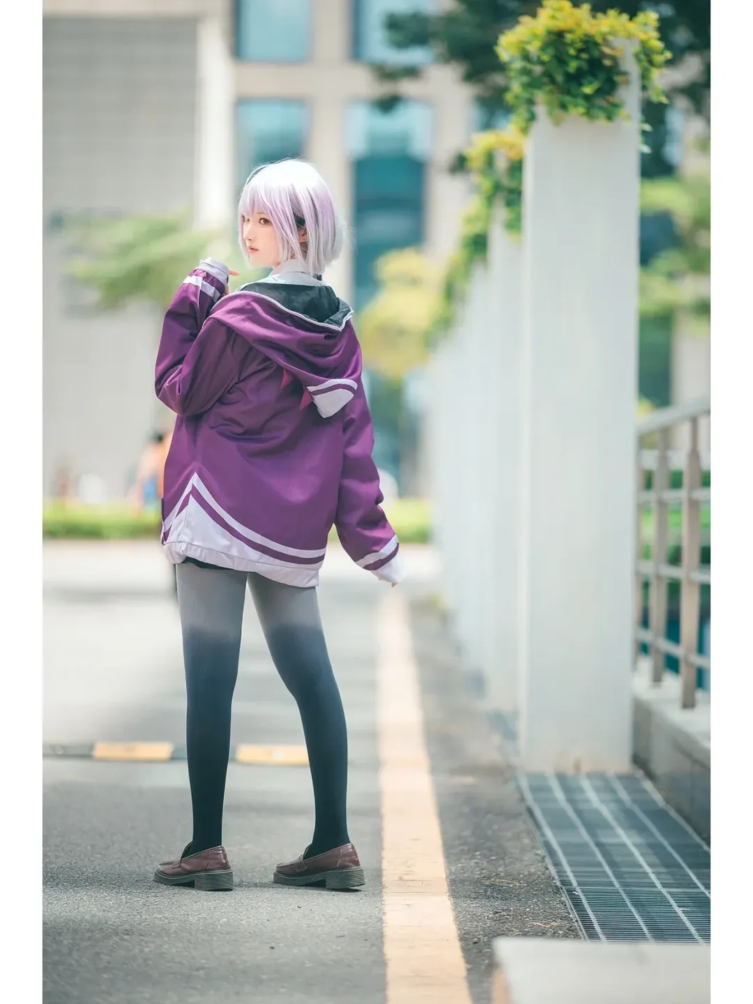 コスプレ, イベント写真, 屋外ポートレート, ストッキングコーデ, パープルスポーティースタイル - 9枚目