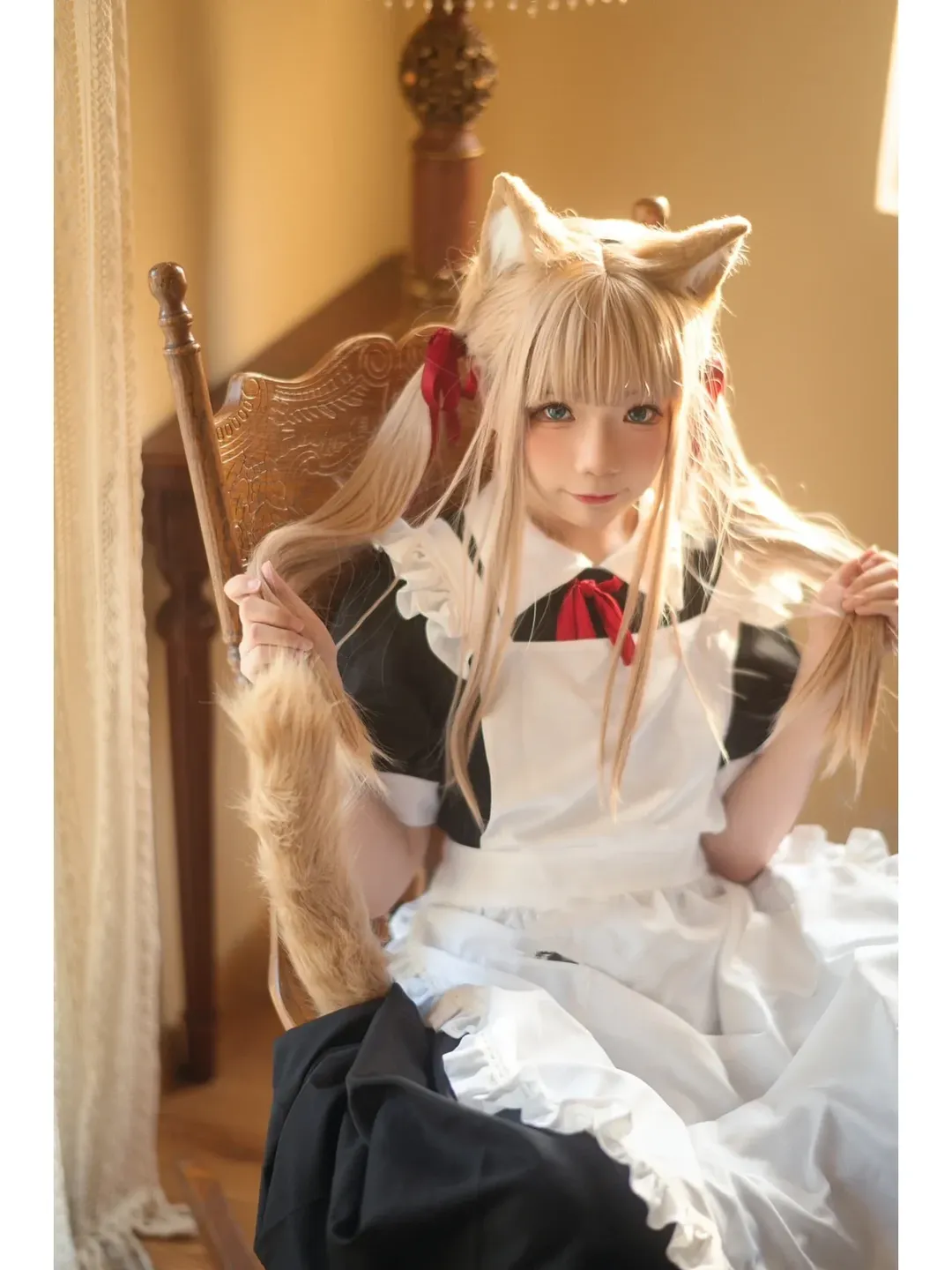 Atmospheric photography, Kinako cosplay, Casual cosplay, Cat-ear maid, Natural light photography - Image 2