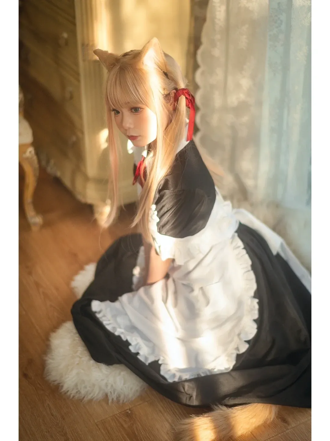 Atmospheric photography, Kinako cosplay, Casual cosplay, Cat-ear maid, Natural light photography - Image 4