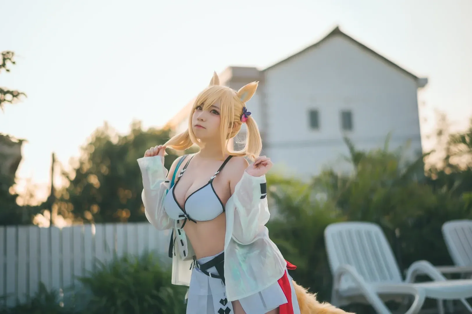 户外摄影, 明日方舟, 泳装cosplay, 兽耳cosplay, 空cos - 第4张