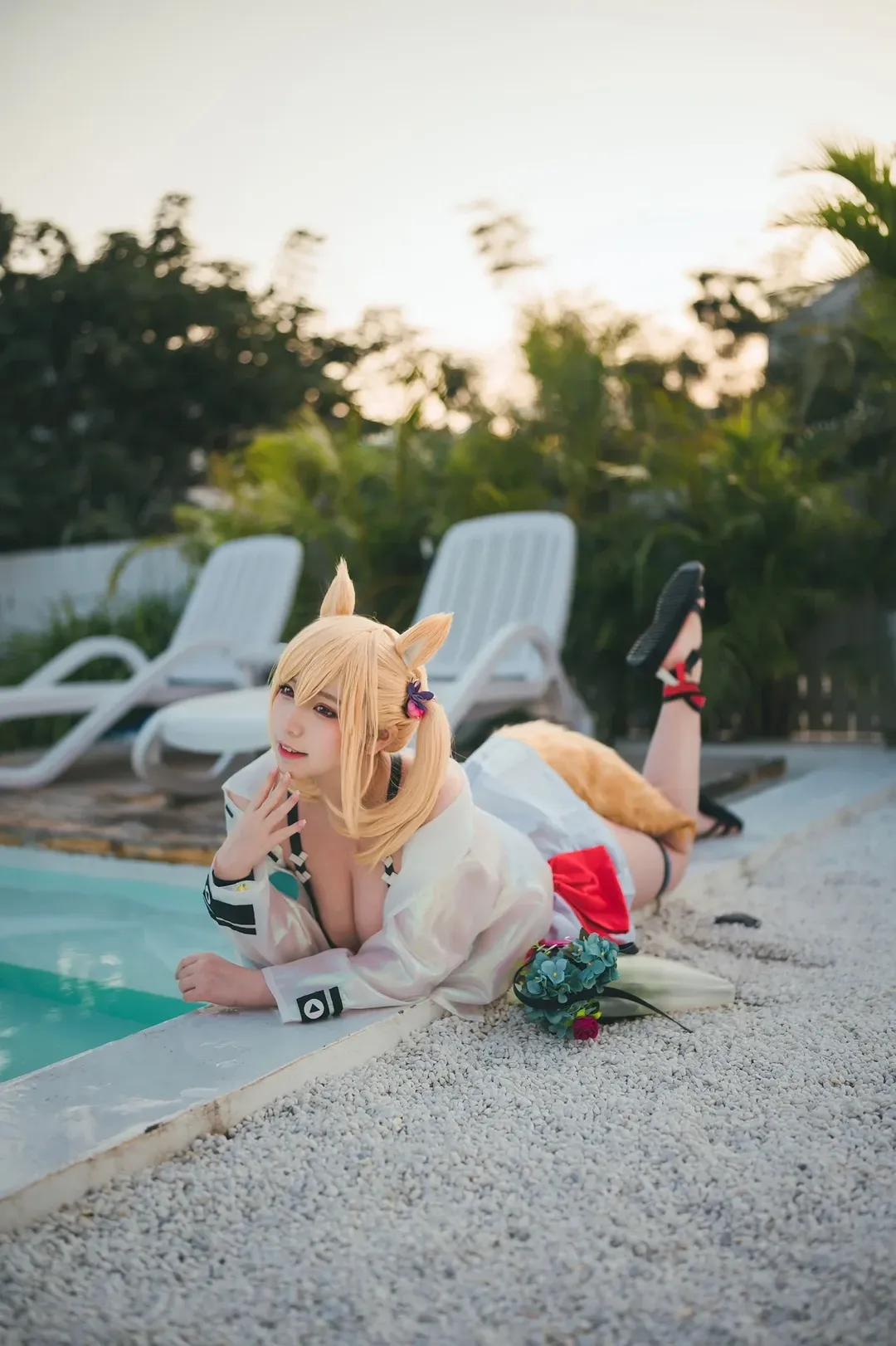 户外摄影, 明日方舟, 泳装cosplay, 兽耳cosplay, 空cos